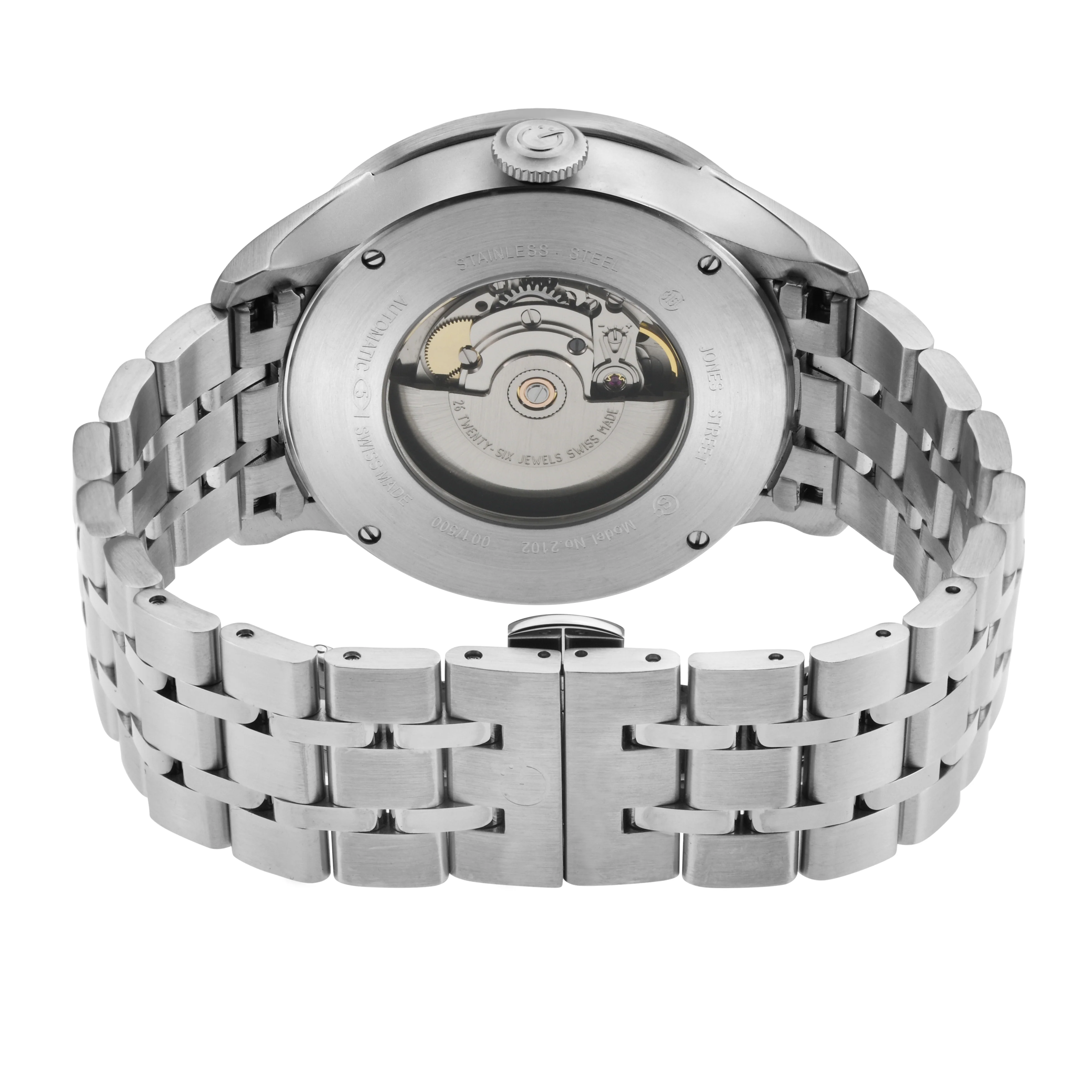 Jones Swiss automatic SW200 single handed watch Blue Silver | Blue Dial - Image 2