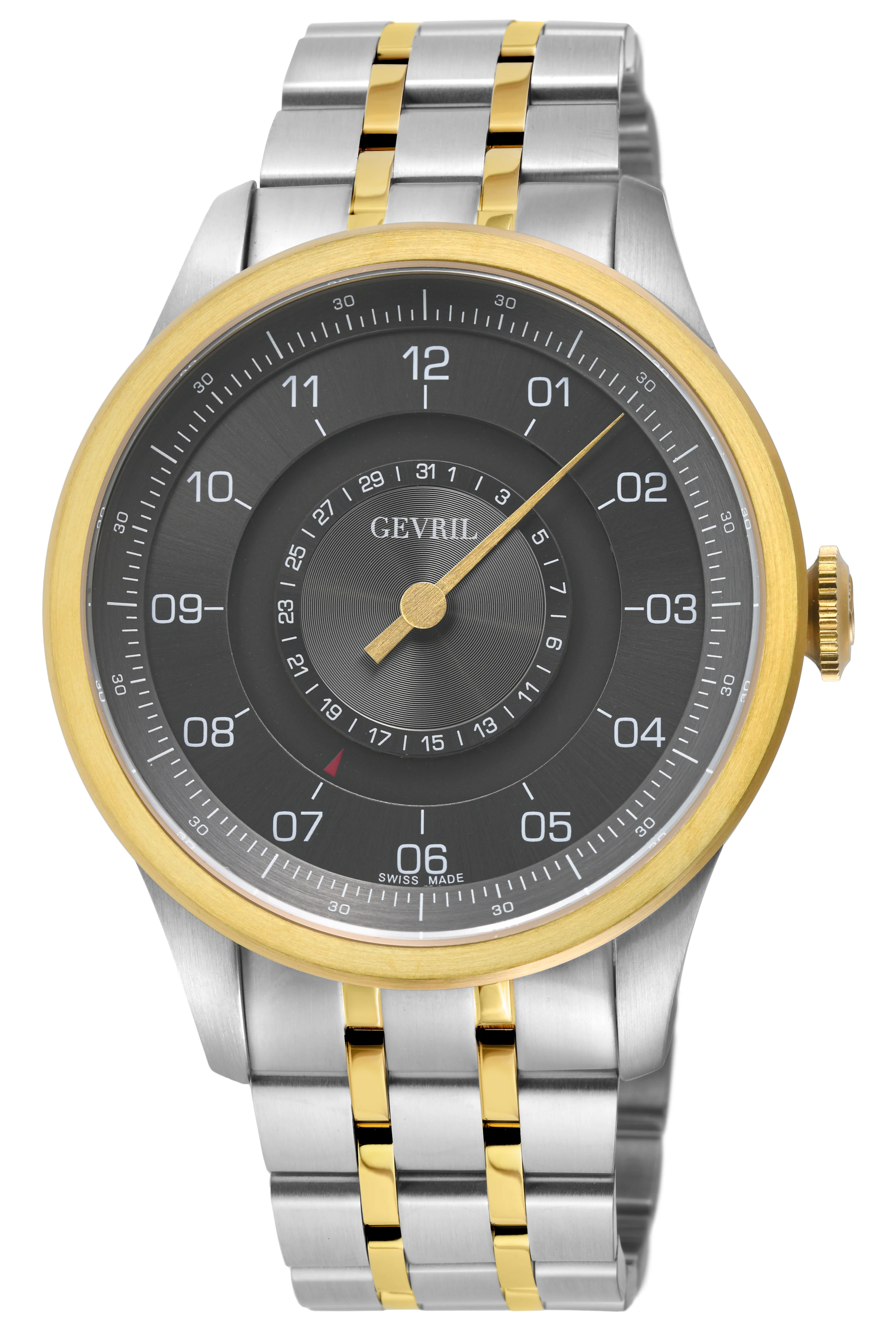 Jones Swiss automatic SW200 single handed watch Gray Two-tone | Gray Dial