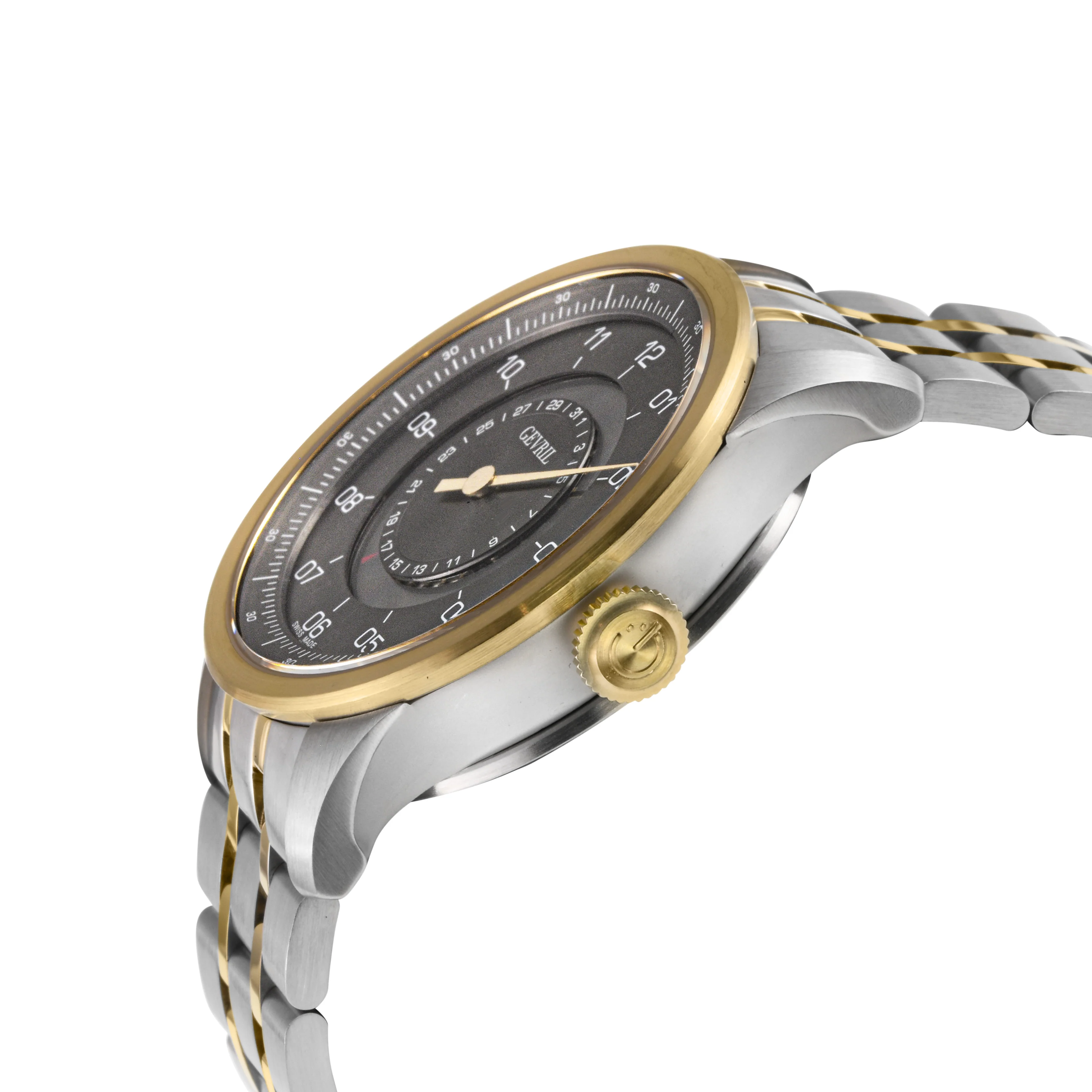 Jones Swiss automatic SW200 single handed watch Gray Two-tone | Gray Dial - Image 3