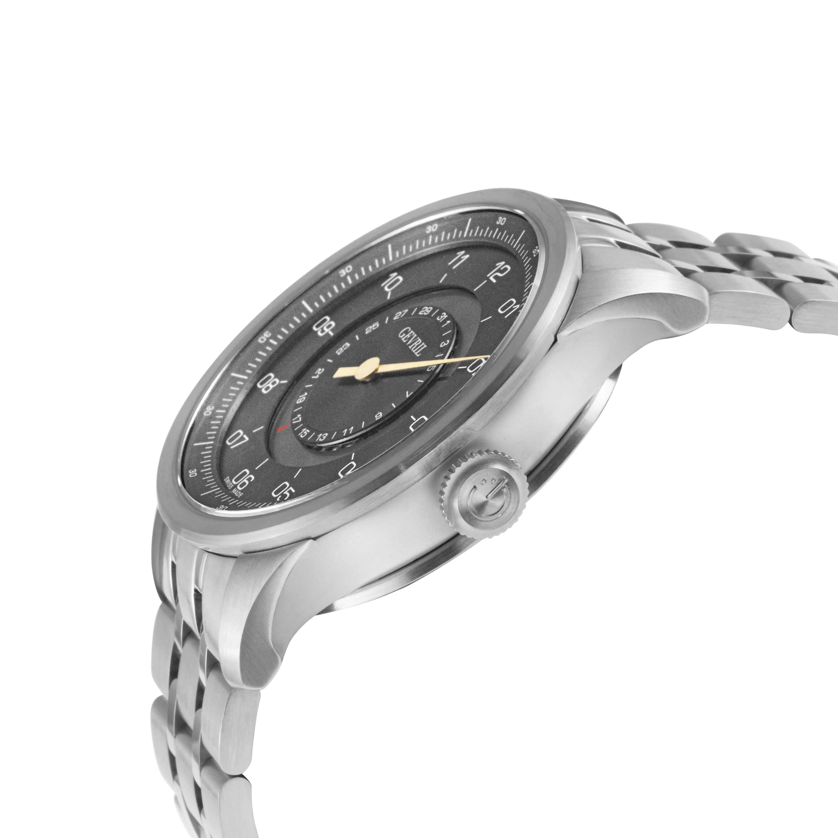 Jones Swiss automatic SW200 single handed watch Gray Silver | Gray Dial - Image 3