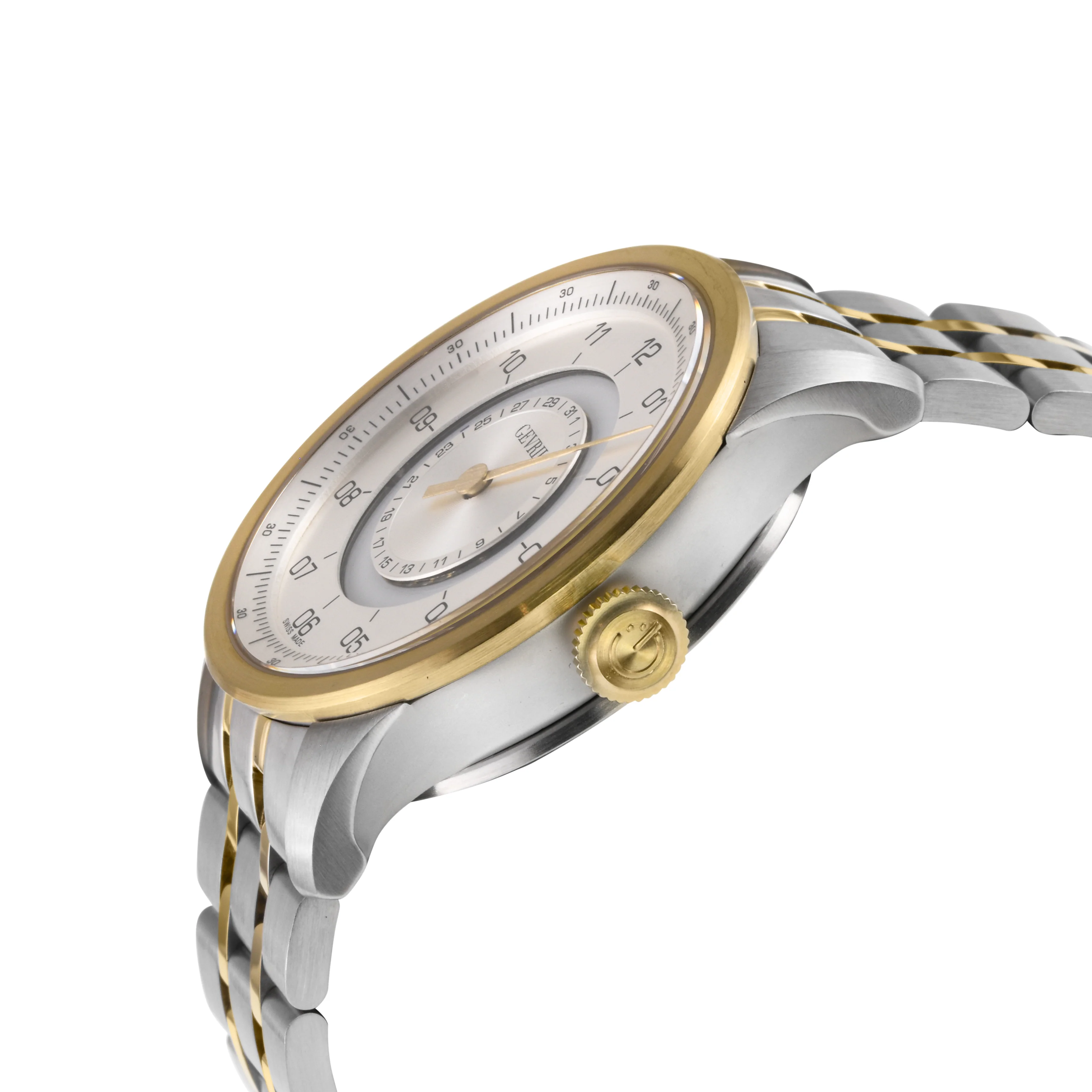 Jones Swiss automatic SW200 single handed watch Silver dial Two-tone | Silver Dial - Image 3