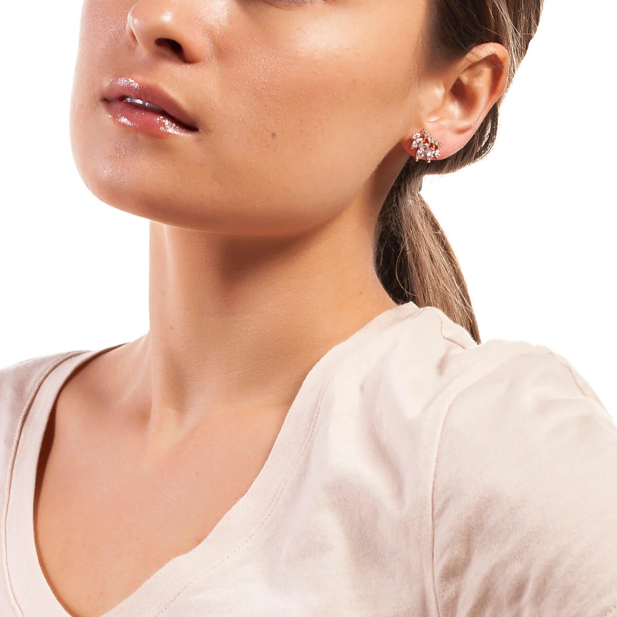 Juliet Stud Earrings 18k Rose Gold - Image 2