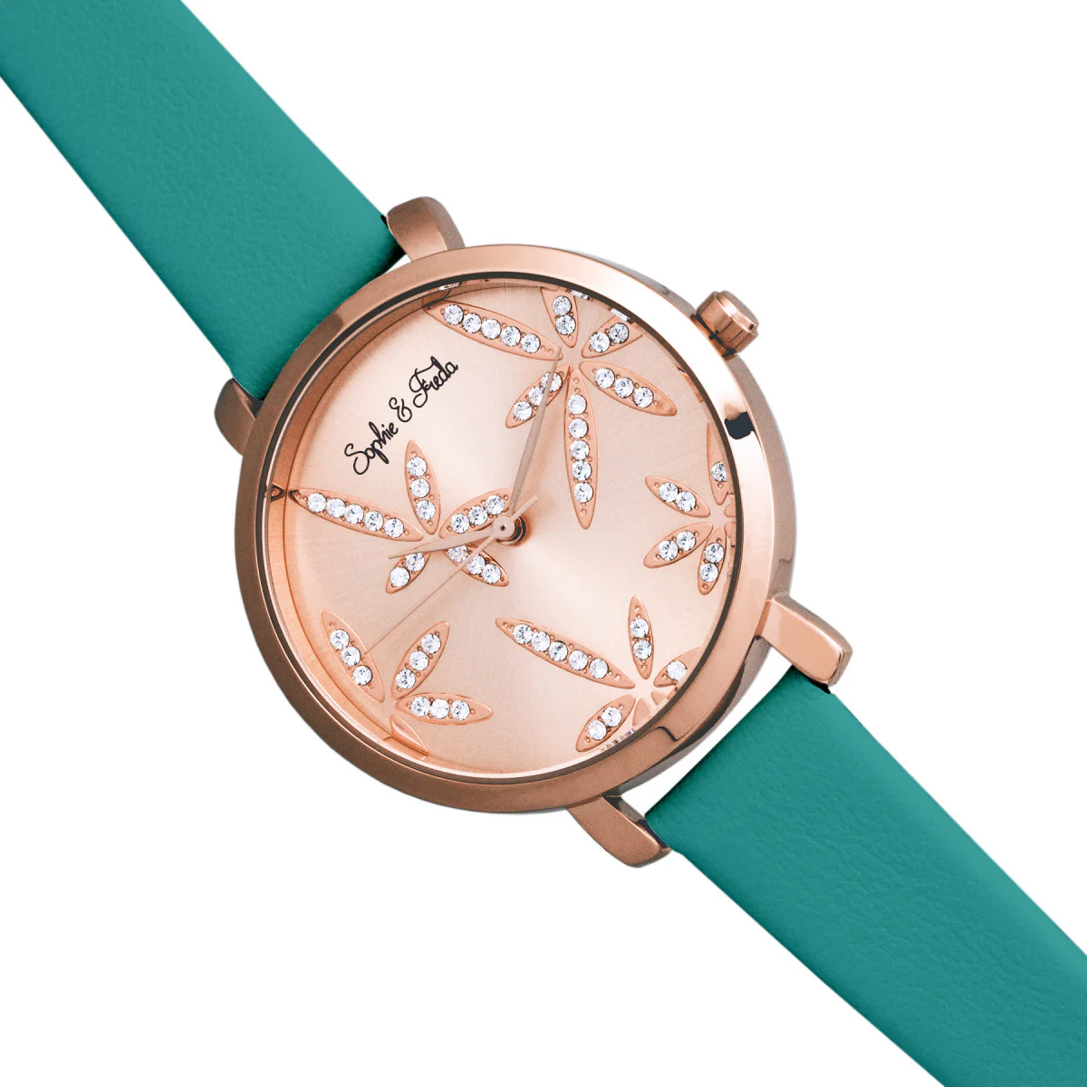 Key West w/ Swarovski Crystals Rose Gold/Teal - Image 3