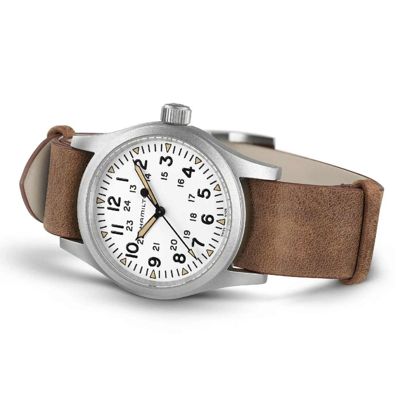 Khaki Field White / Leather | White Dial - Image 3