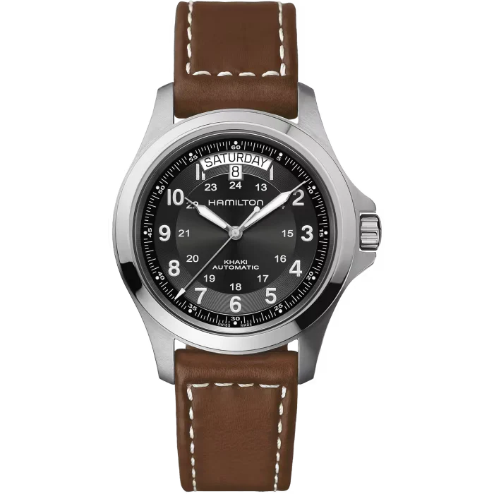 Khaki Field Black / Leather Black Dial