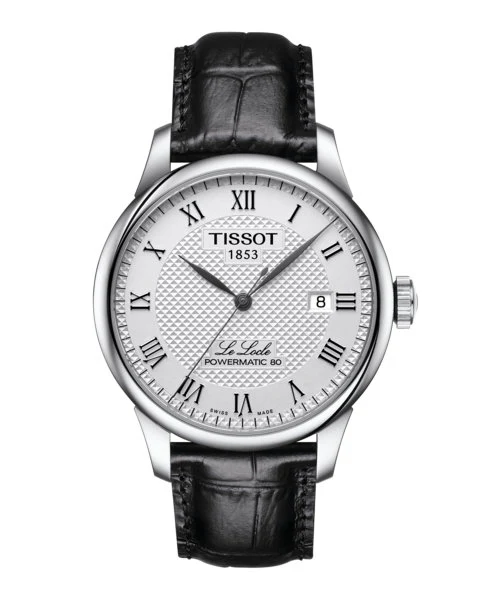 Le Locle Powermatic 80 Black / Leather | Silver Dial