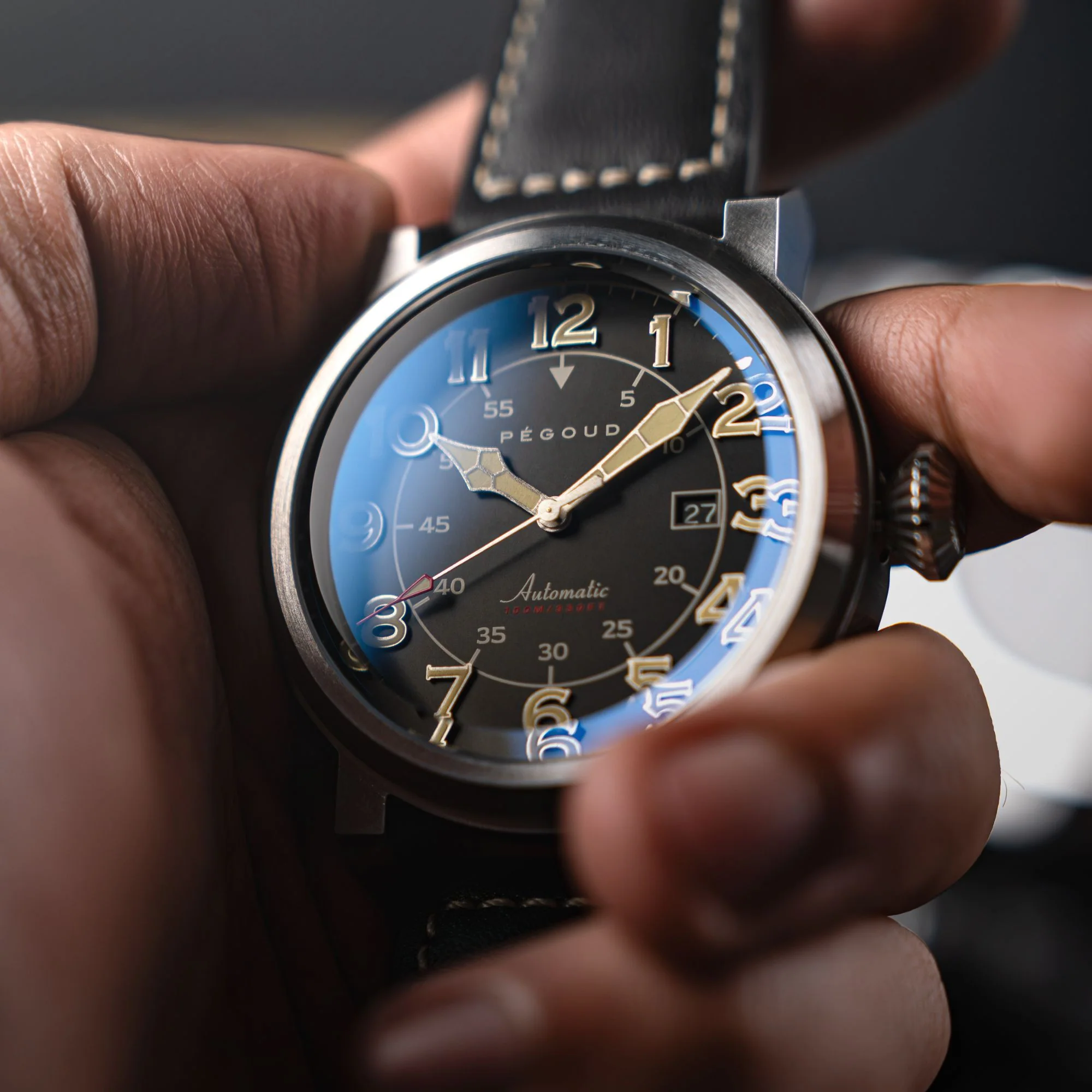 Le Pilote Automatic Black / Black Leather | Black Dial - Image 4