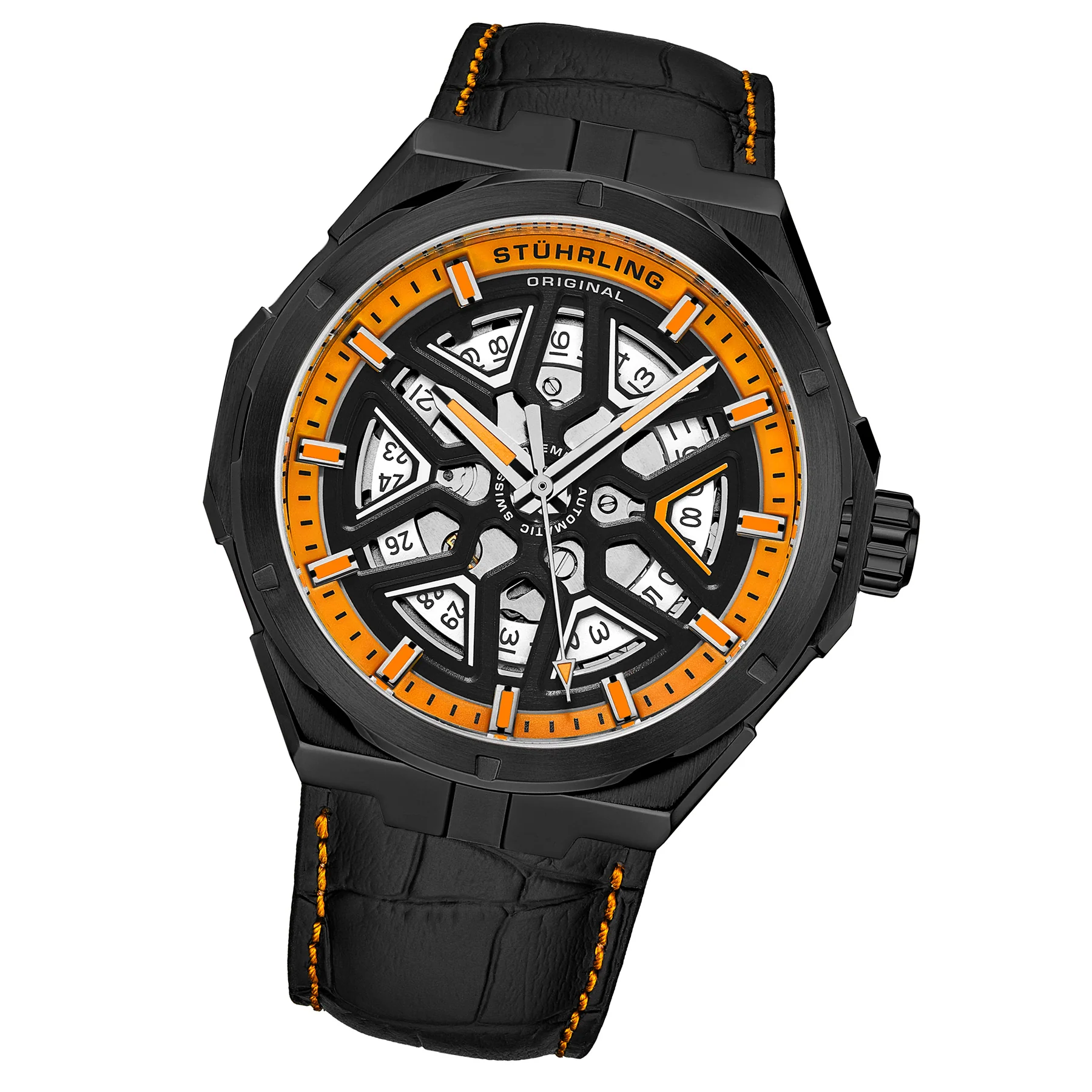 Legacy Black/Black & Orange Leather | Black & Orange Dial - Image 2