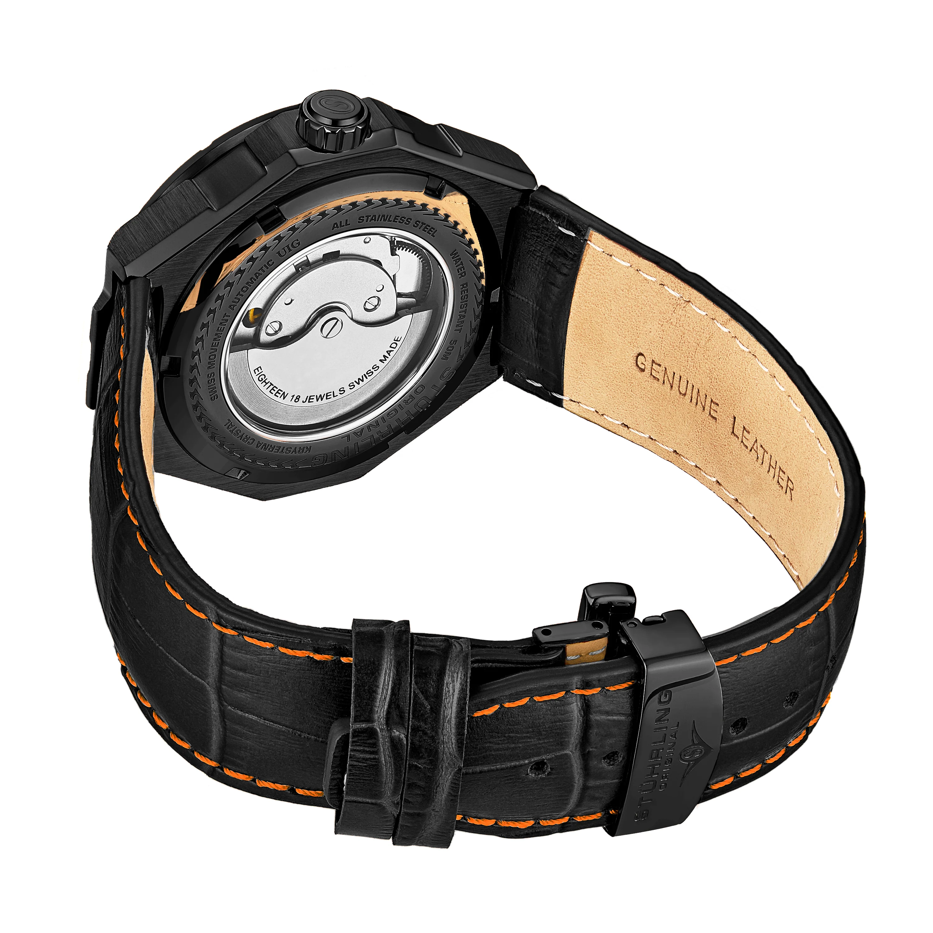 Legacy Black/Black & Orange Leather | Black & Orange Dial - Image 3