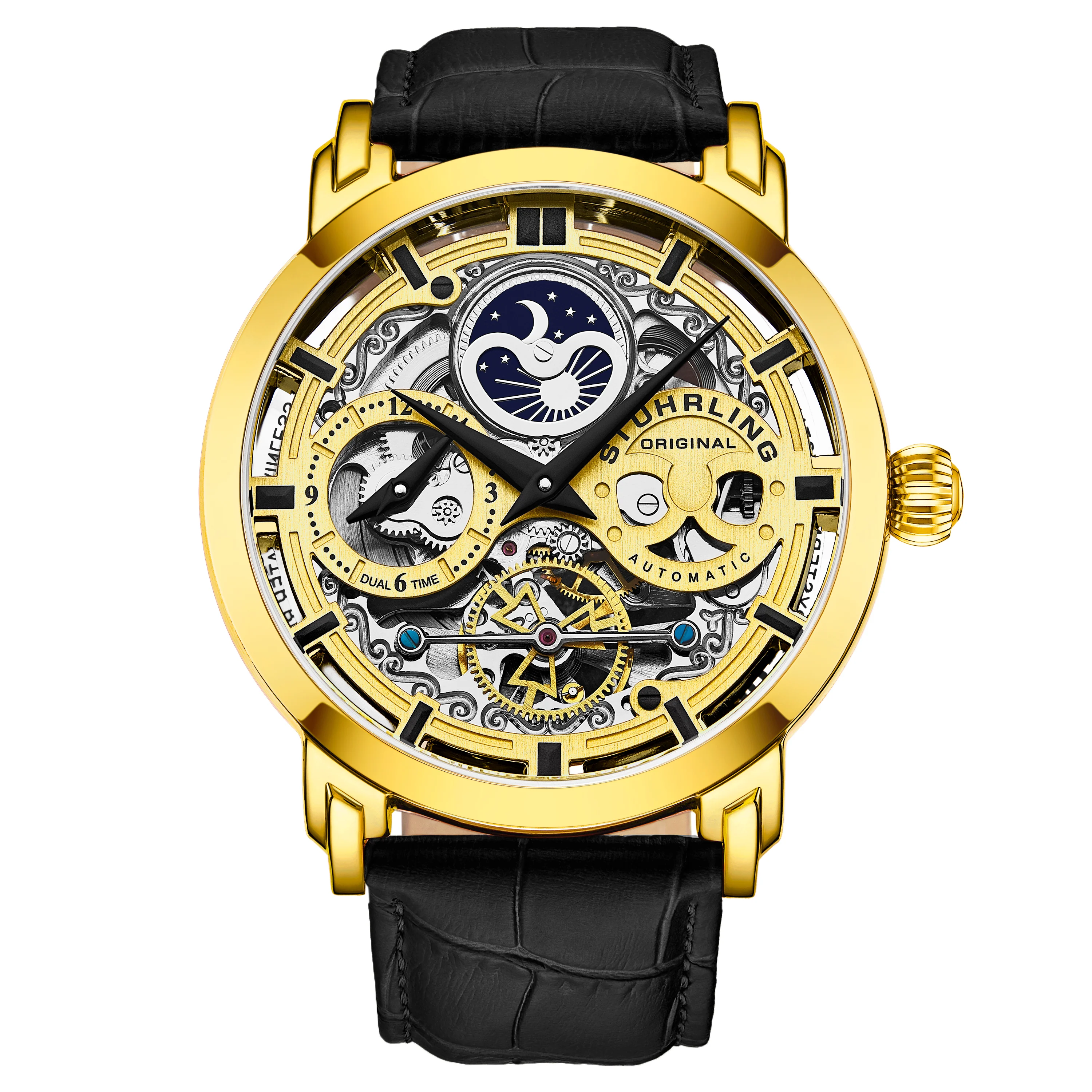 Legacy 3924 Gold Black/Leather | Gold Dial