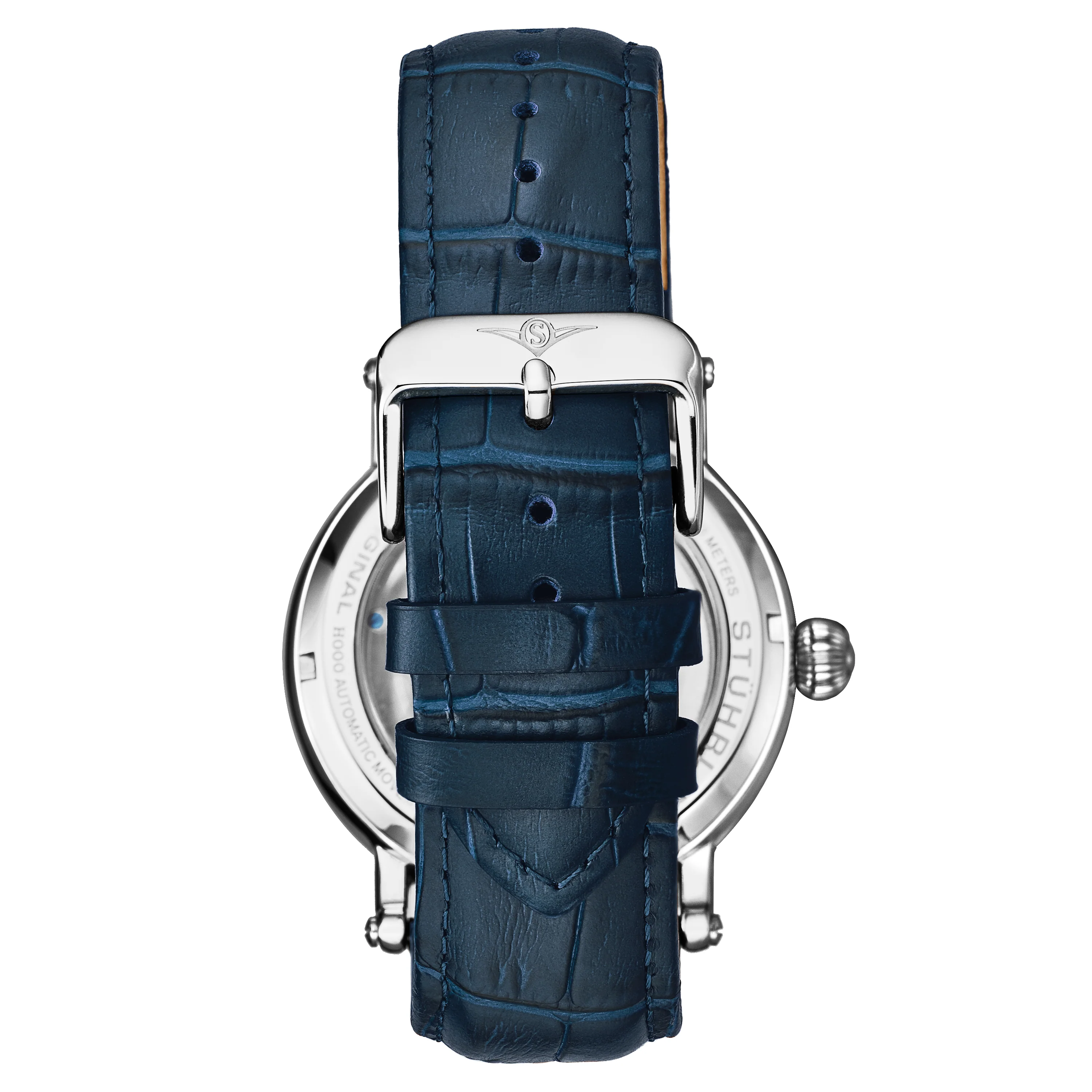 Legacy Automatic 43mm Skeleton Silver Case/ Blue Leather Strap | Blue Dial - Image 2