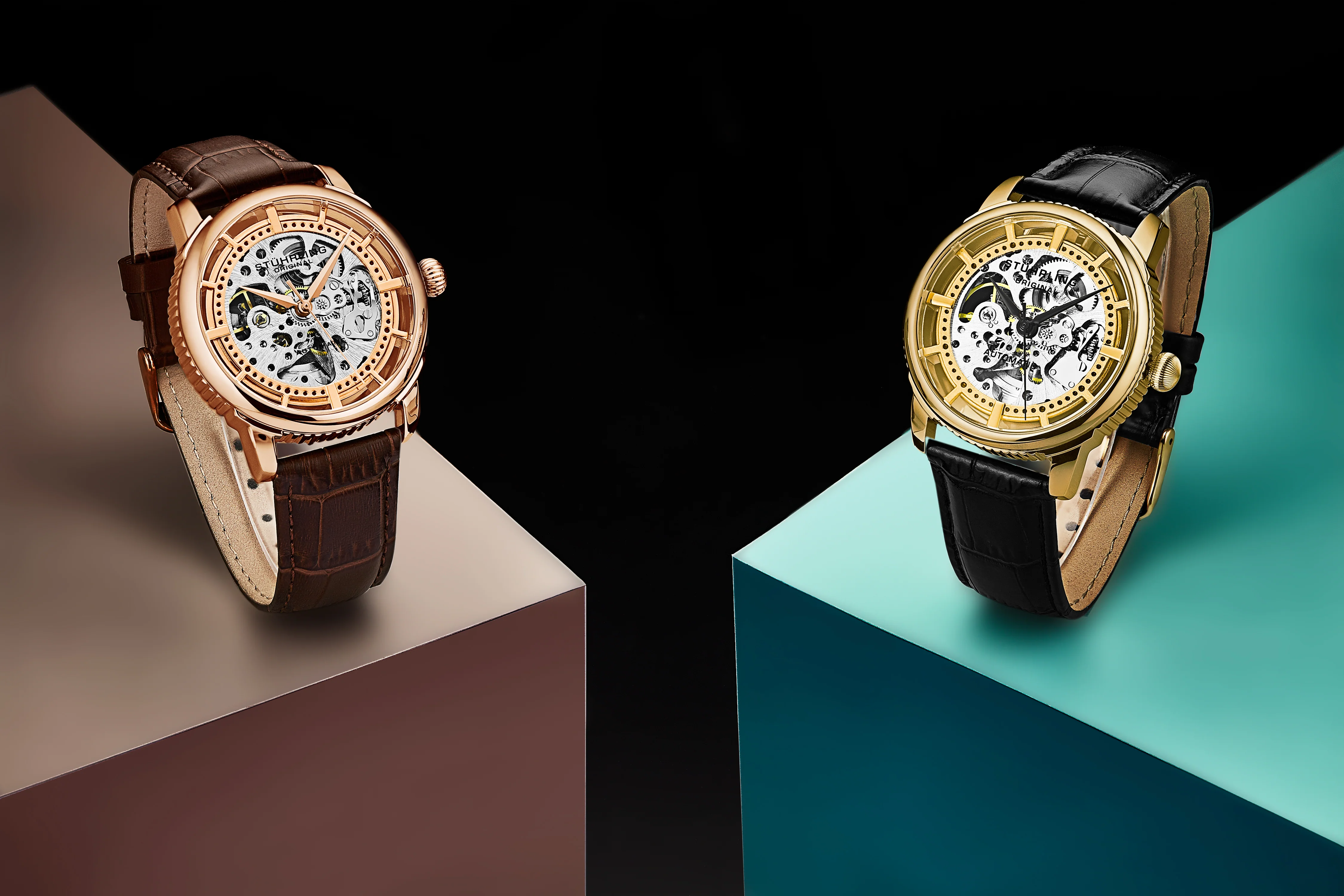 Legacy Automatic Skeleton Watch Brown/Leather | Salmon Dial - Image 4