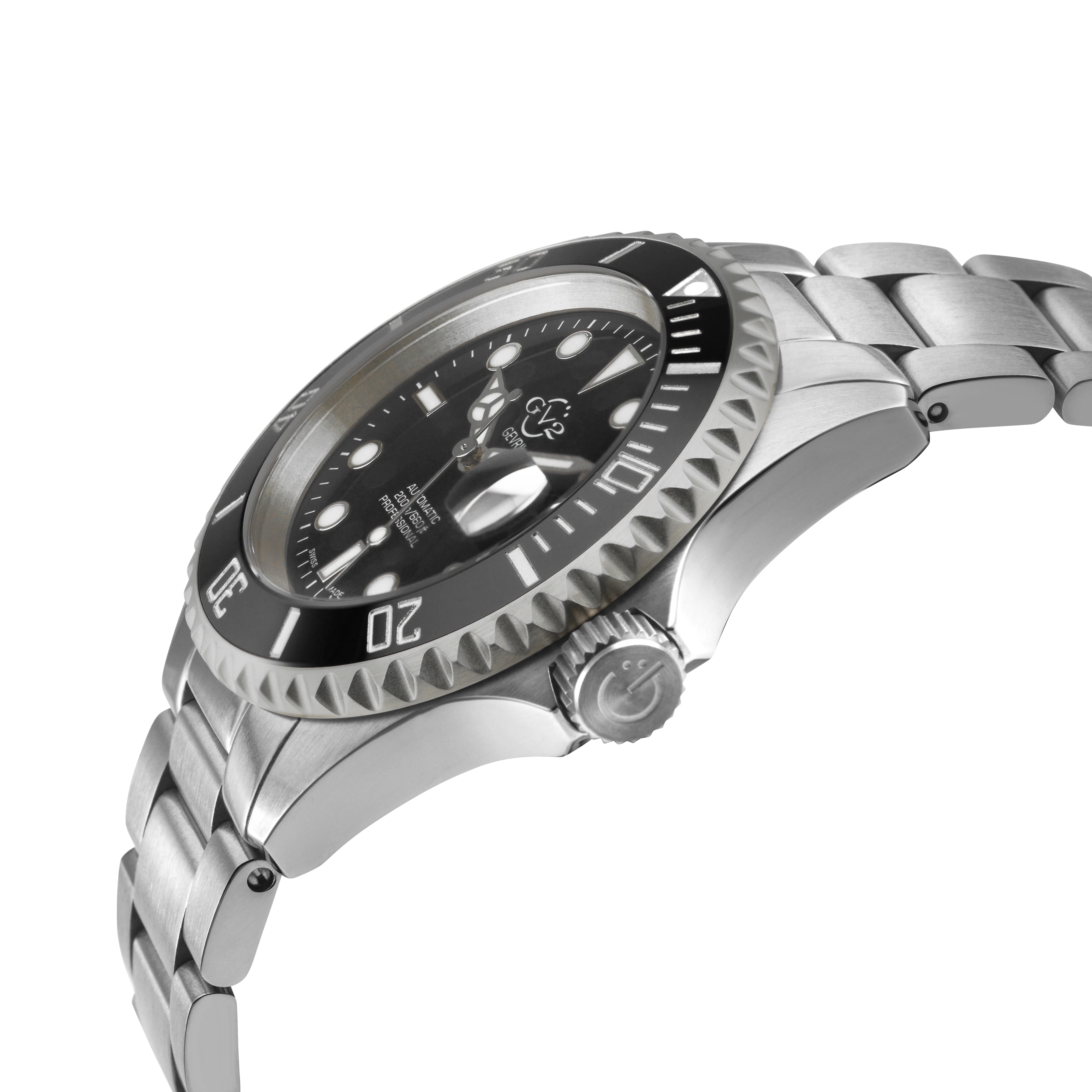 Liguria GV2 by Gevril Swiss Automatic, Black Dial, Black Bezel, SS Bracelet | Black Dial - Image 2