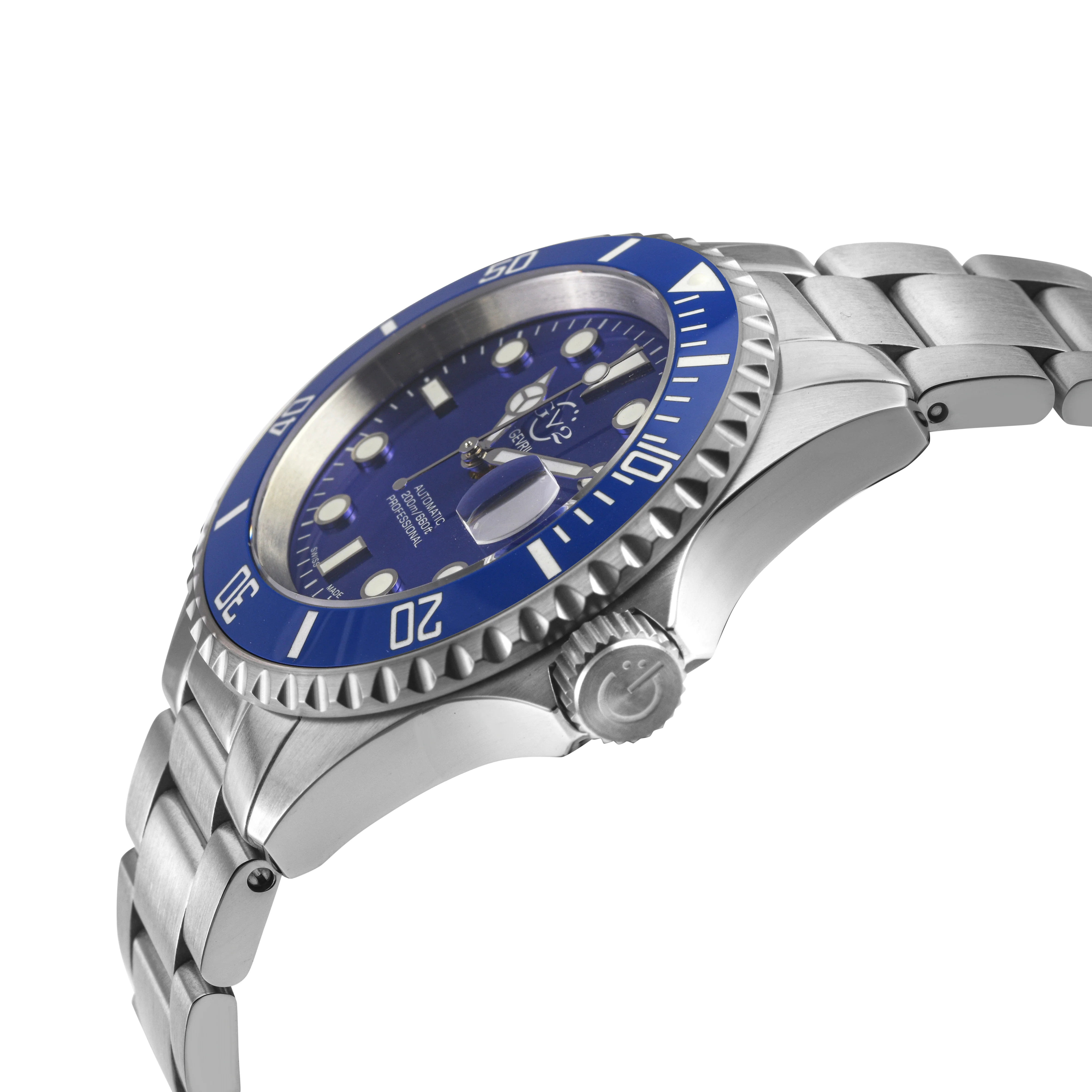 Liguria GV2 by Gevril Swiss Automatic, Blue Dial, Blue Bezel, SS Bracelet | Blue Dial - Image 2