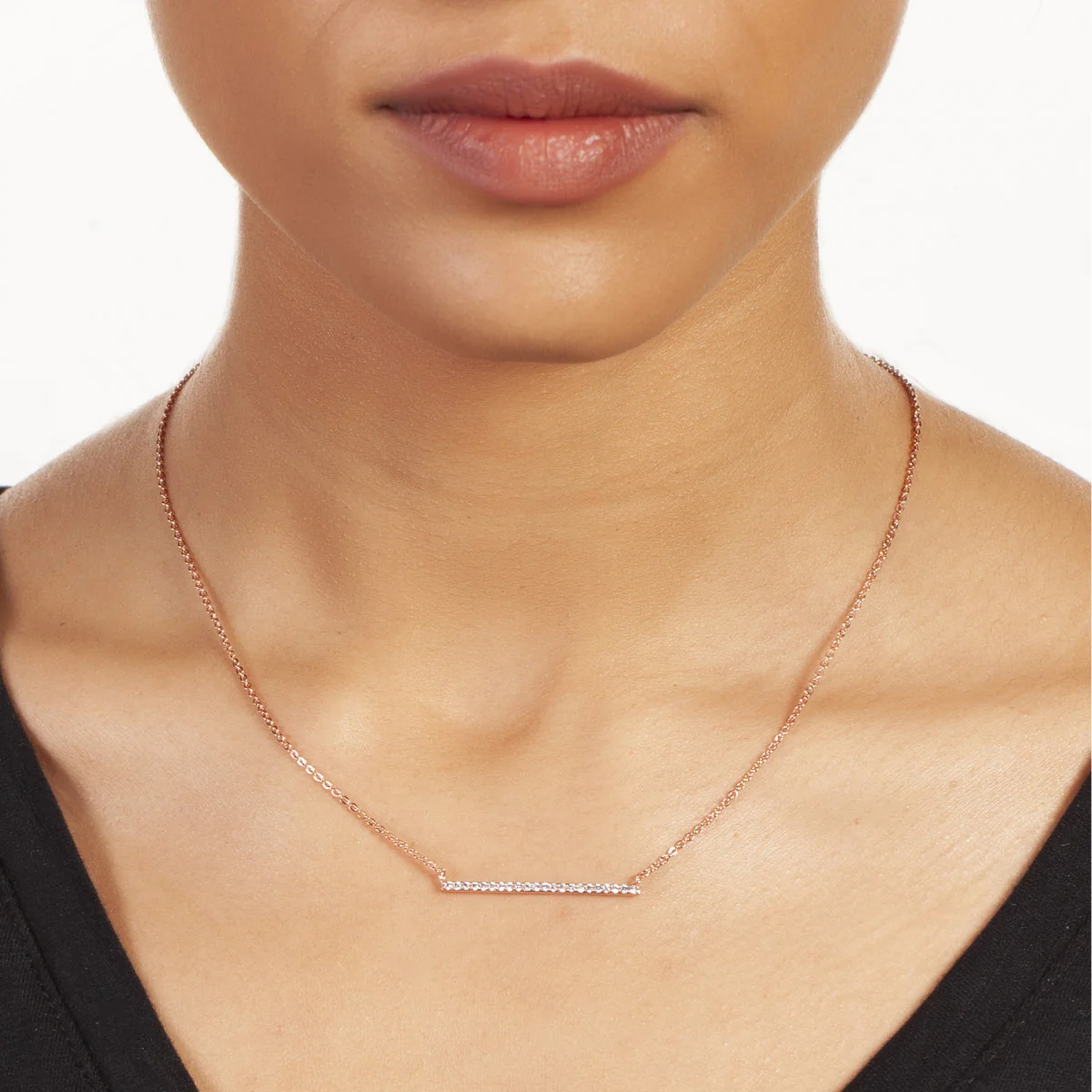 Lily Bar Necklace 18k Rose Gold - Image 2