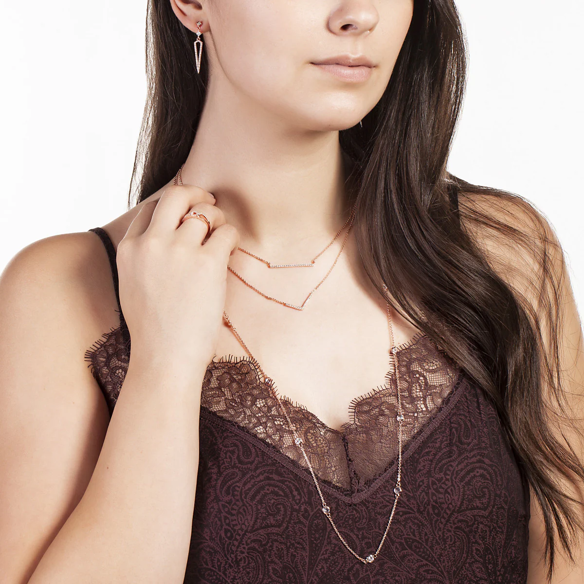 Lily Bar Necklace 18k Rose Gold - Image 3