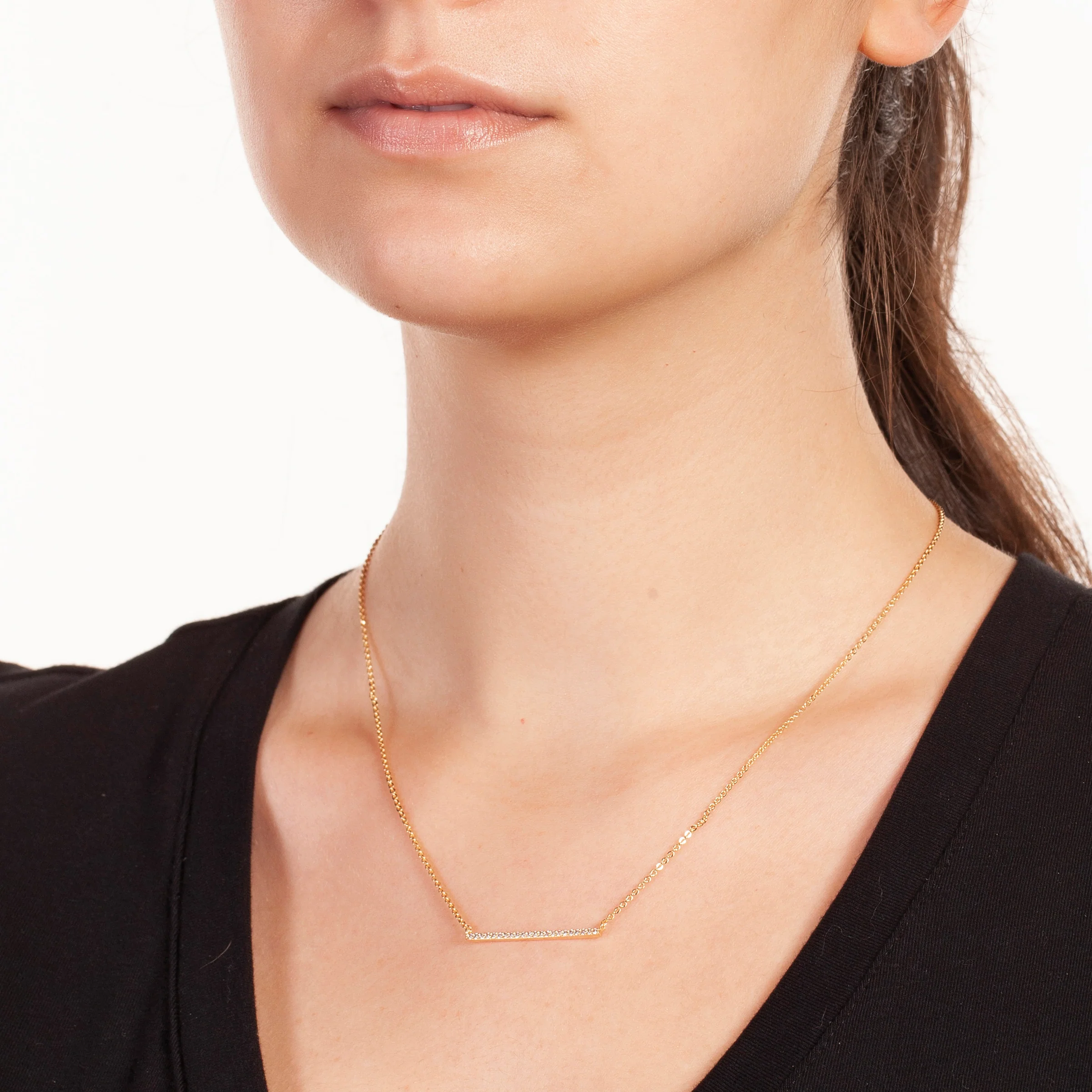 Lily Bar Necklace 18k Yellow Gold - Image 2