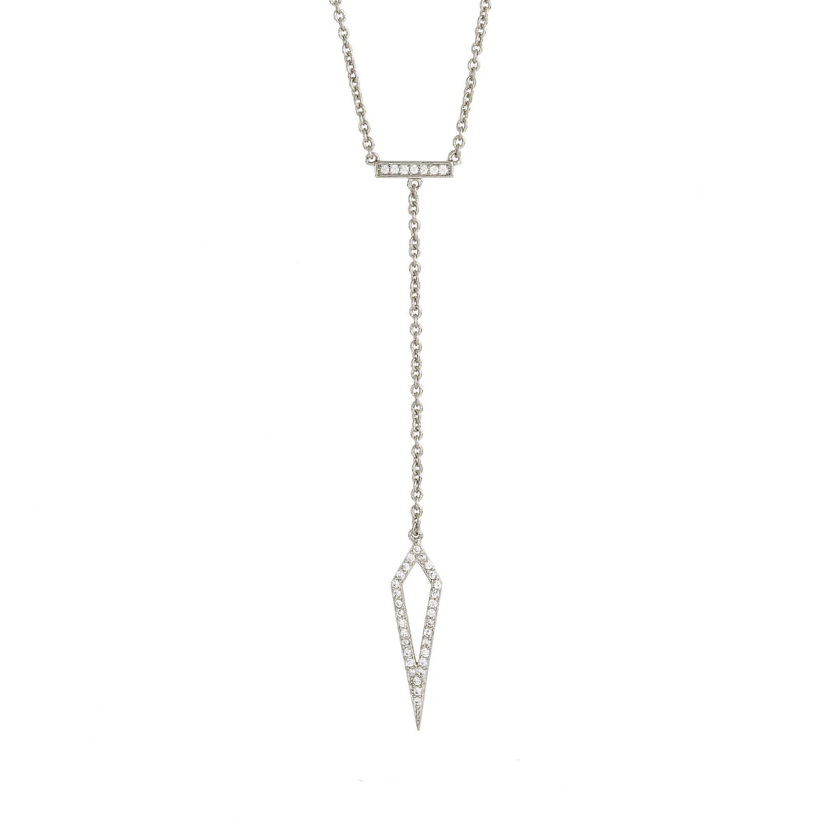 Lily Drop Necklace 18k White Gold