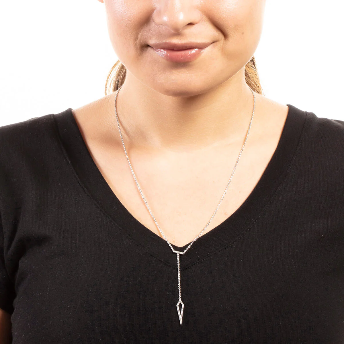 Lily Drop Necklace 18k White Gold - Image 2
