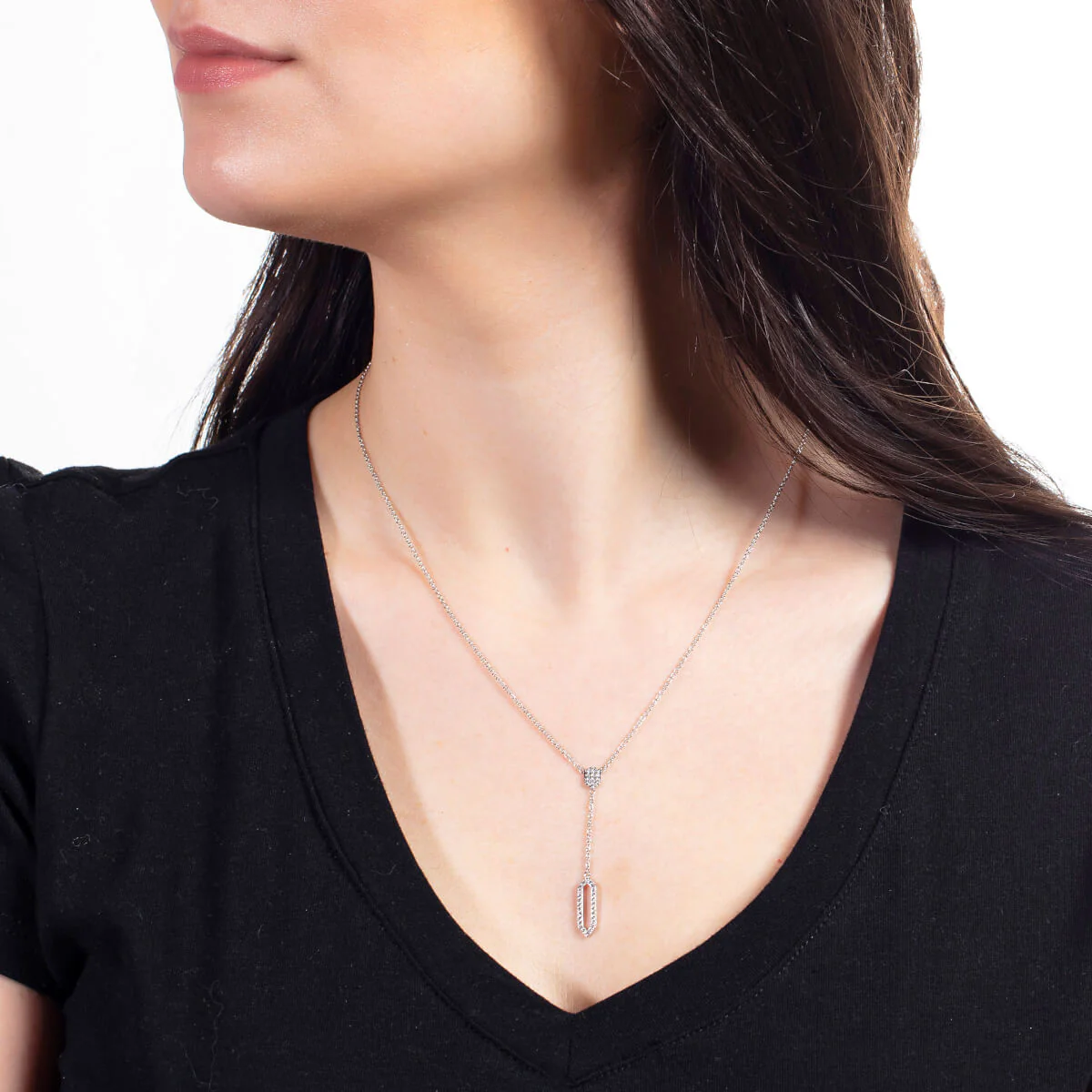 Lily Drop Necklace 18k White Gold - Image 2