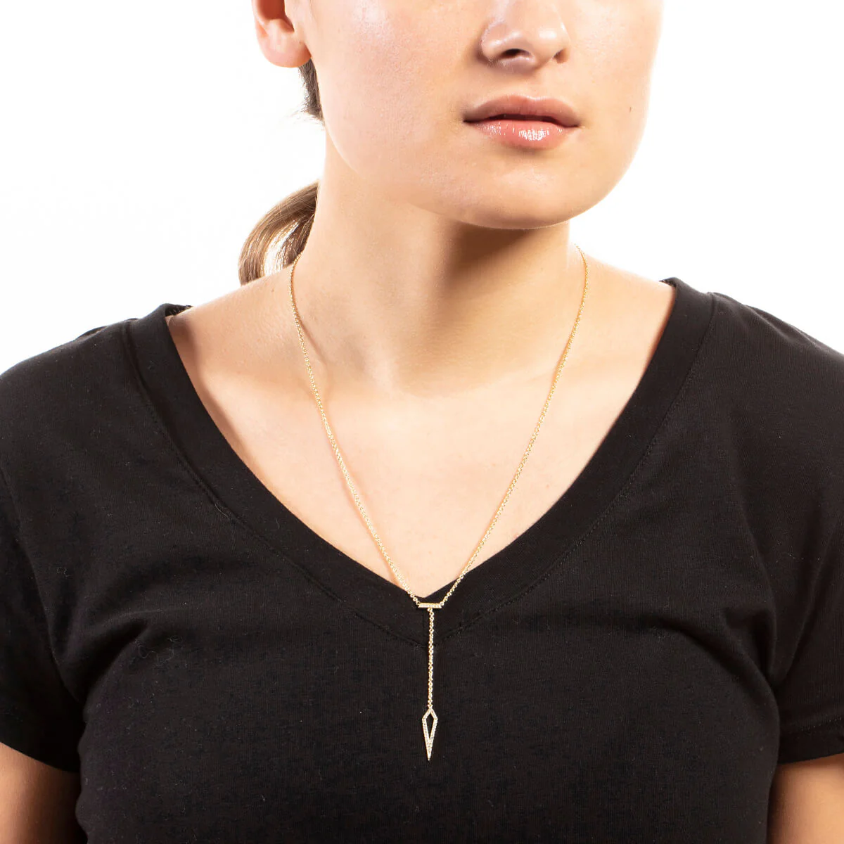 Lily Drop Necklace 18k Yellow Gold - Image 2