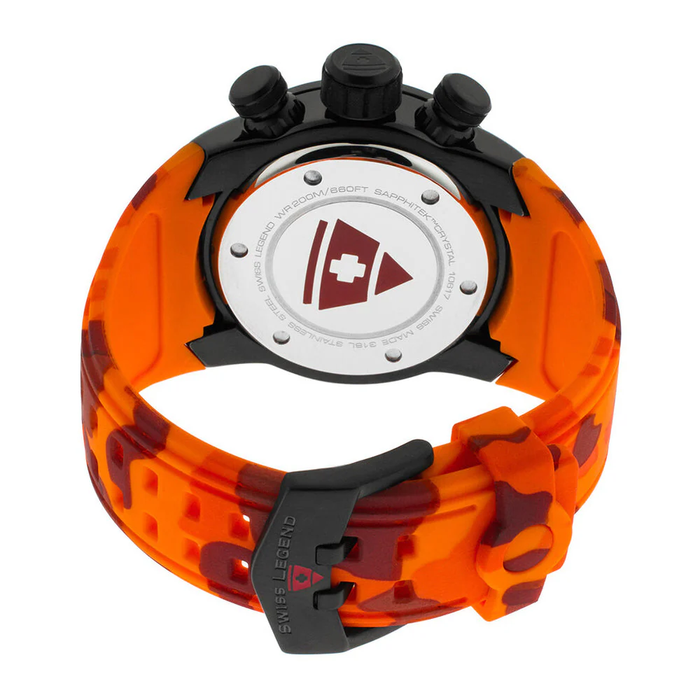 Lionpulse Chronograph Black & Orange / Rubber | Black Dial - Image 2