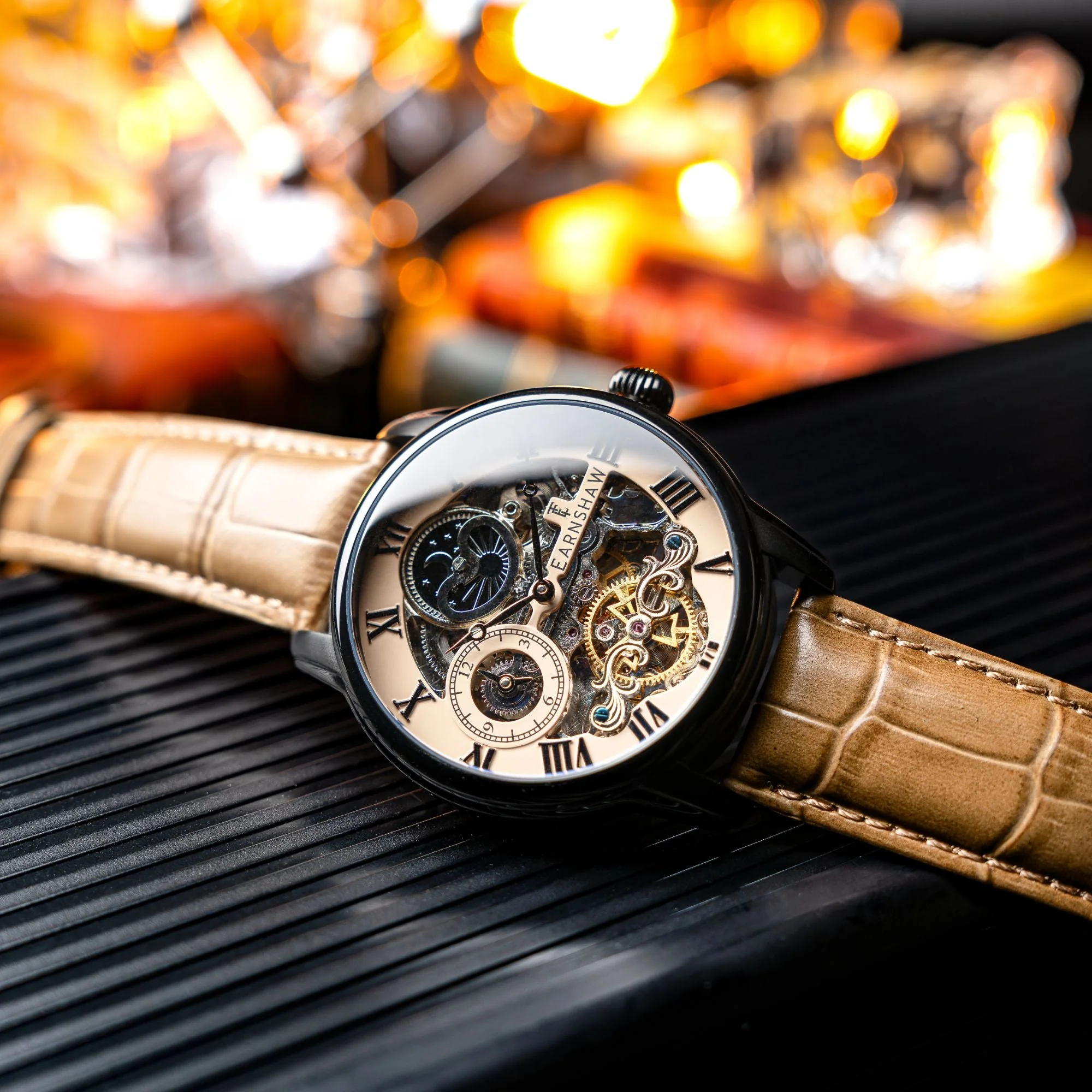 Longitude Automatic Skeleton Tan / Brown Leather | Tan Dial - Image 3