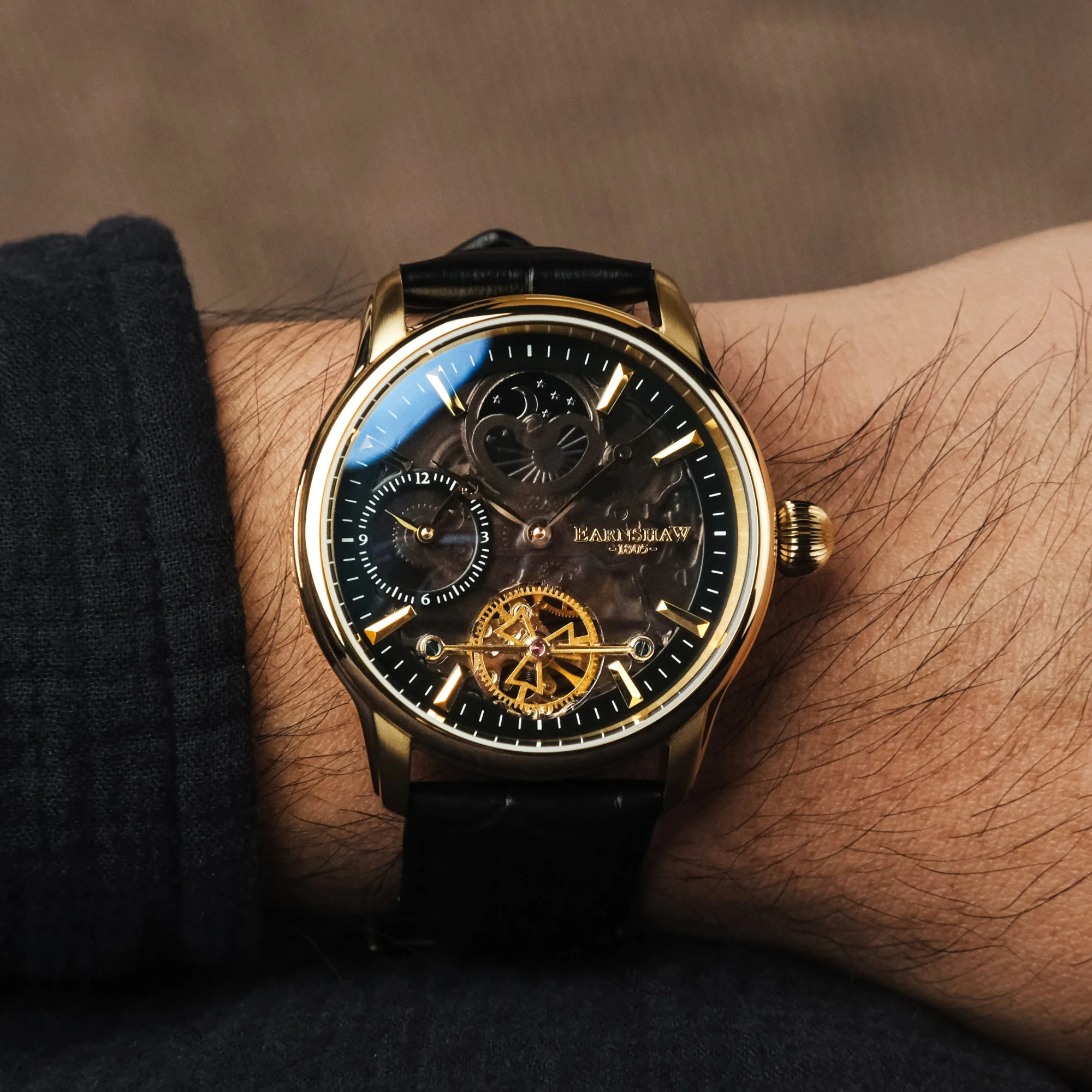 Longitude Shadow Automatic Black / Genuine Leather | Black Dial - Image 2