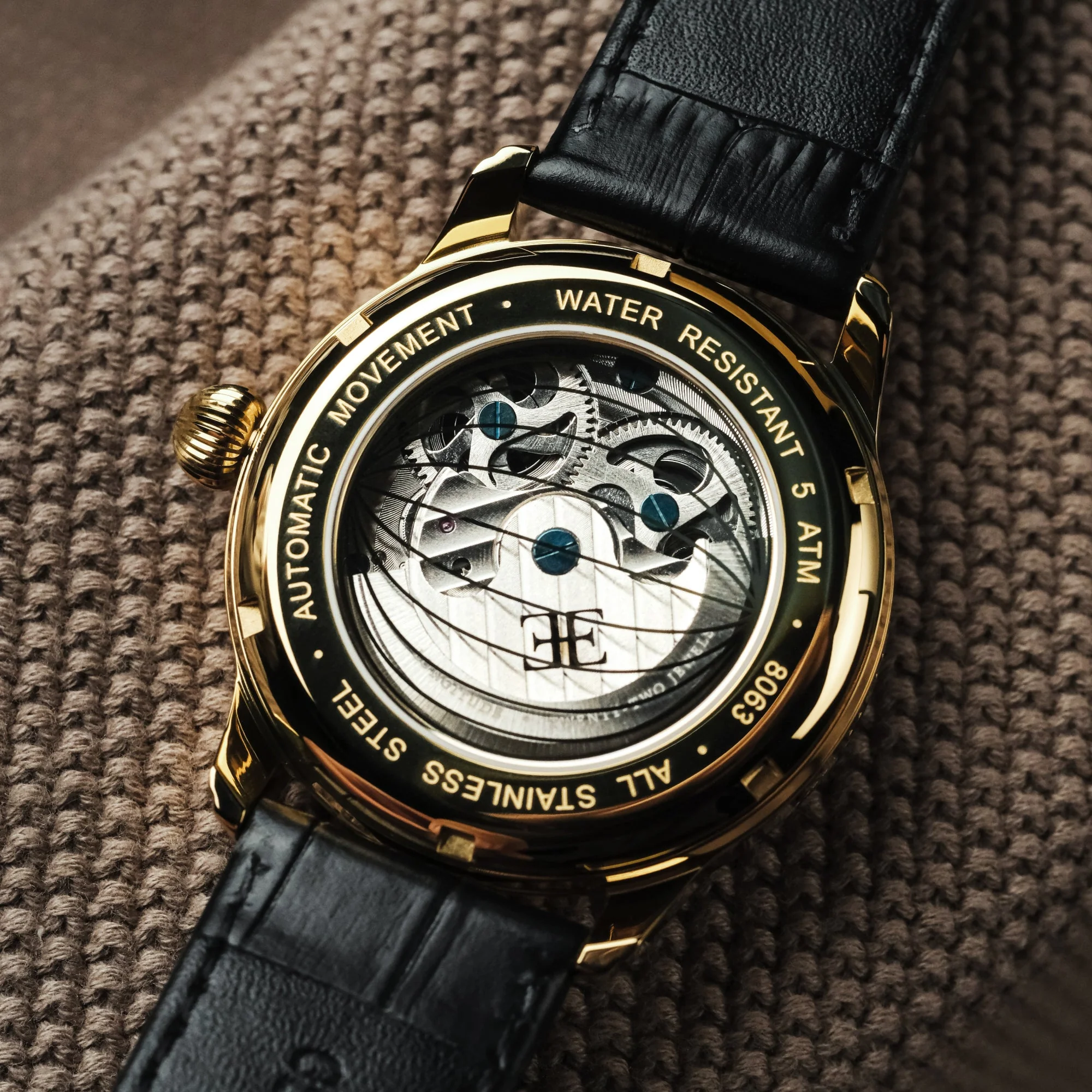 Longitude Shadow Automatic Black / Genuine Leather | Black Dial - Image 3