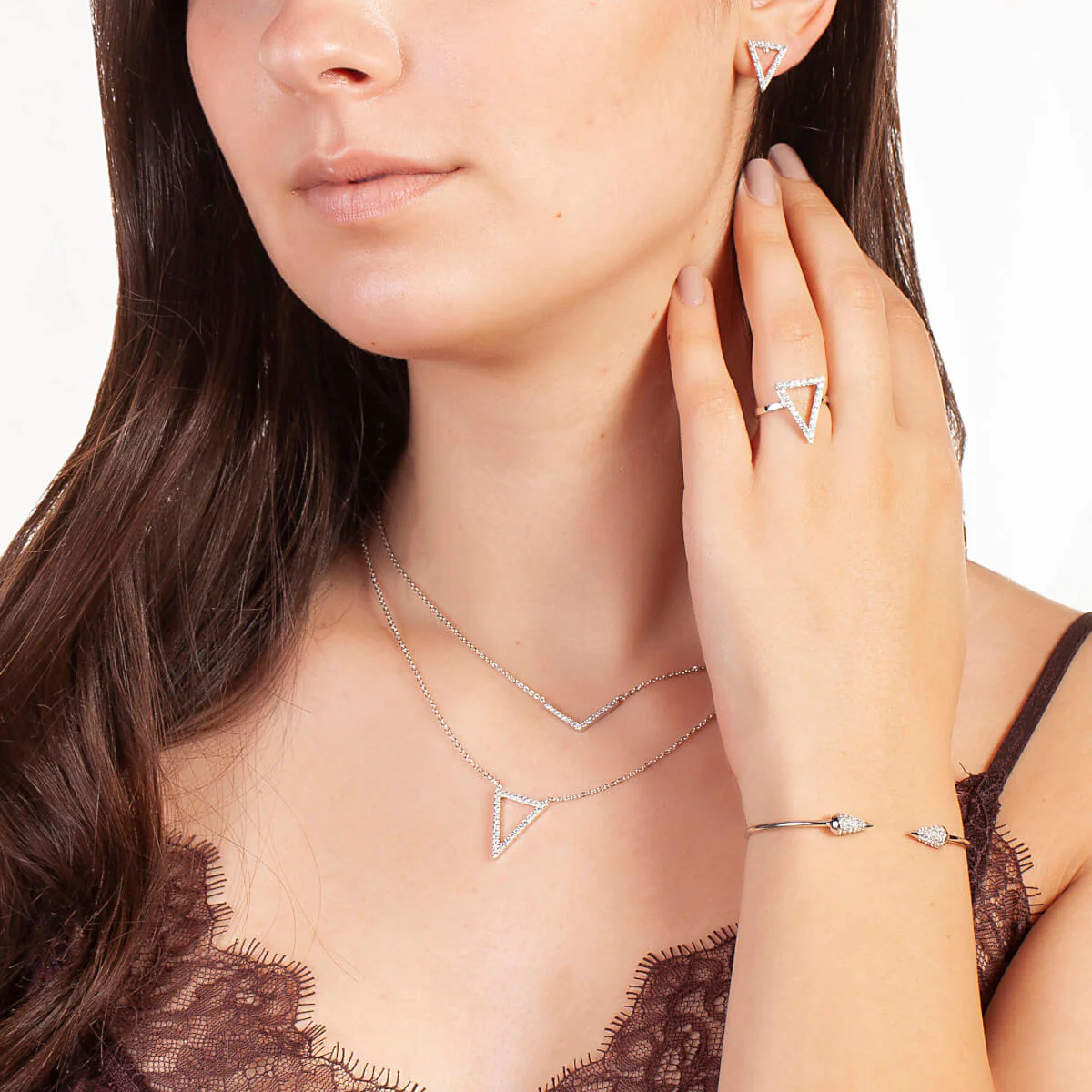 Lupine Pendant Necklace 18k White Gold - Image 3