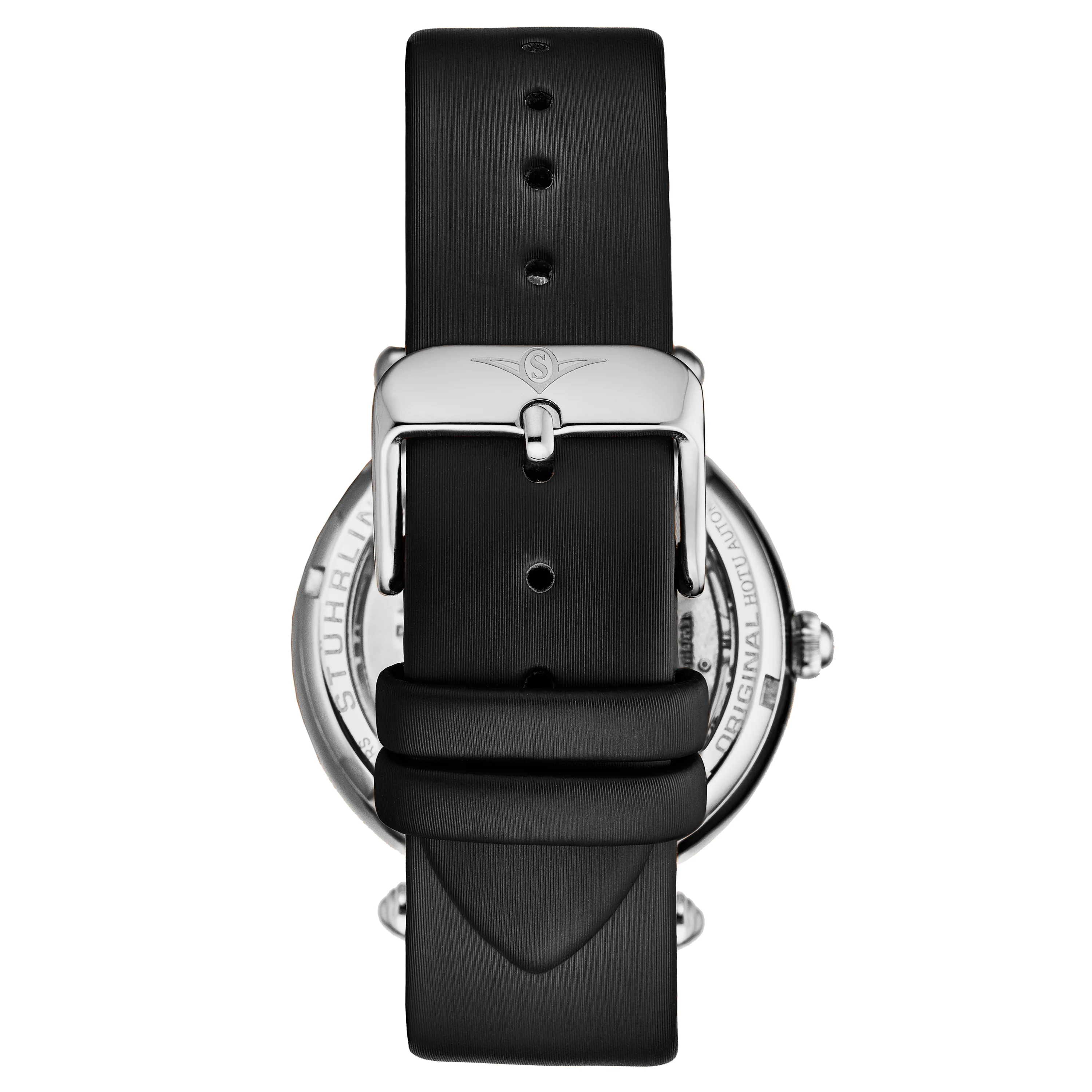 Luxe Automatic Skeleton Black/Leather | Silver Dial - Image 2