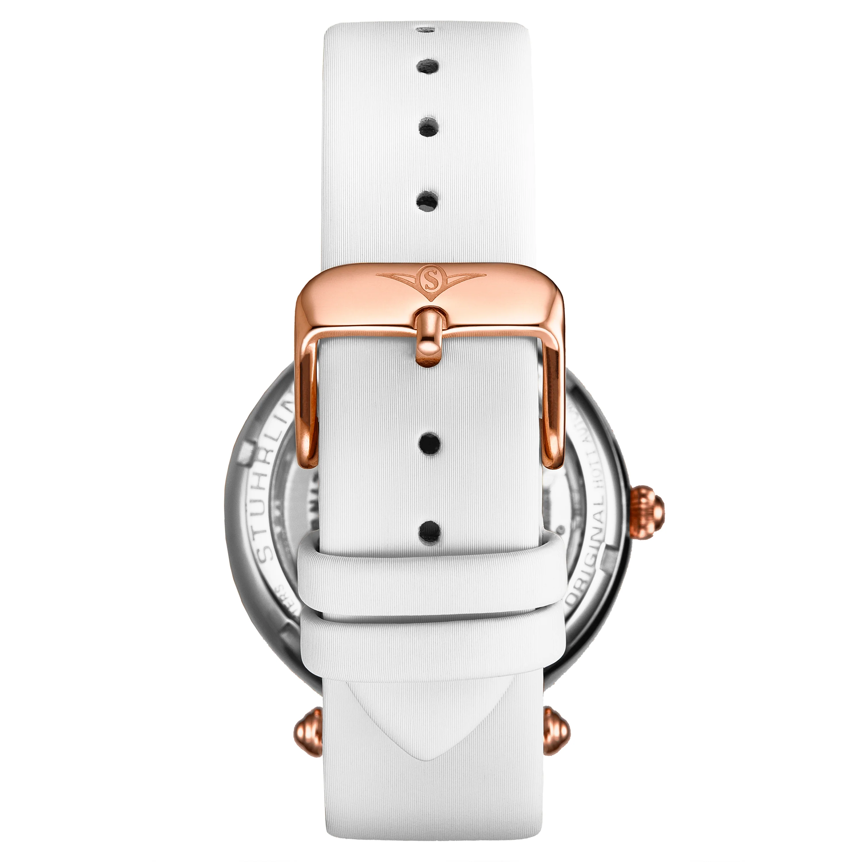 Luxe Automatic Skeleton White/Leather | Rose Dial - Image 2