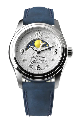 M03-4 Silvered/Vegan leather | Silver Dial