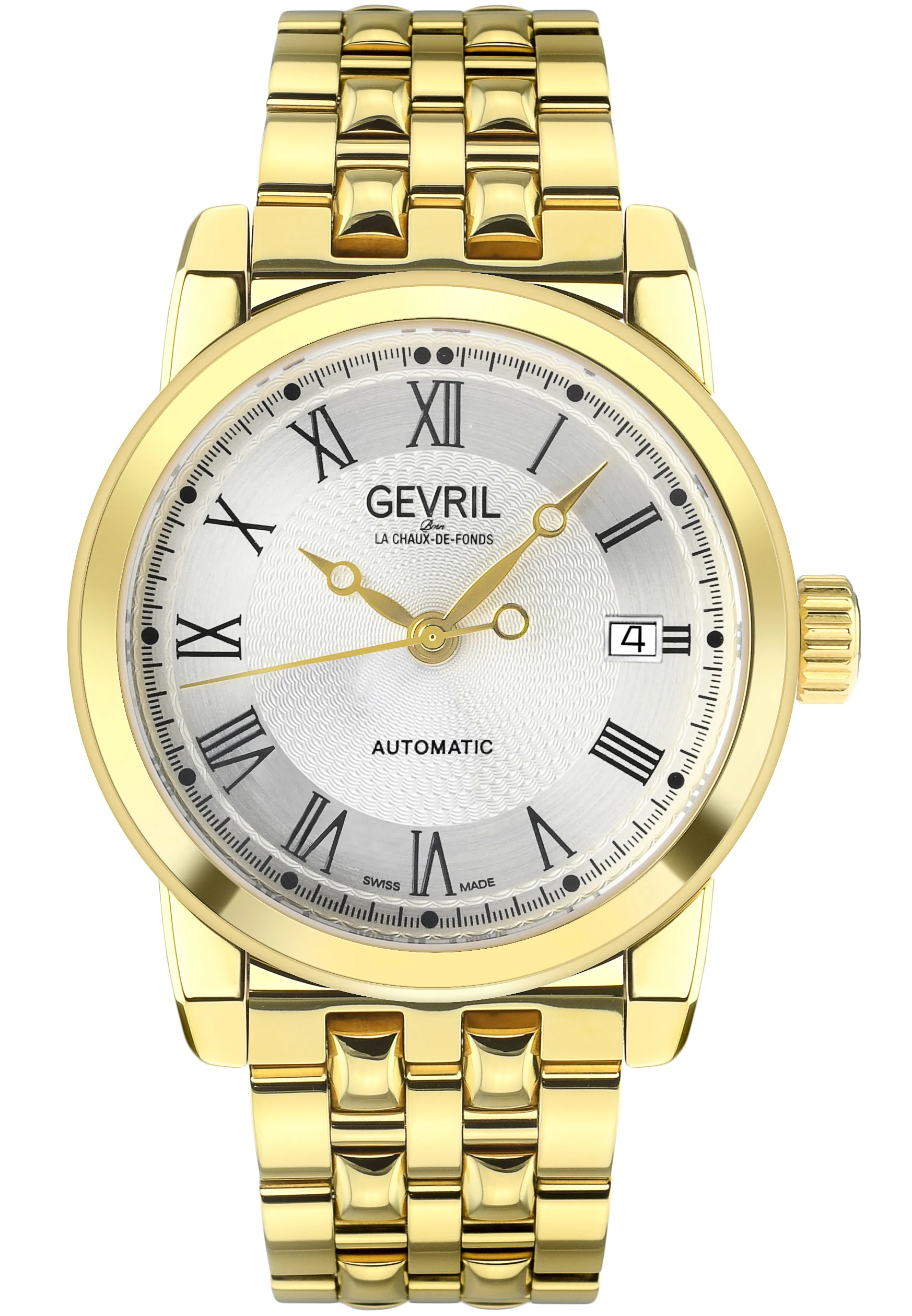 Madison Gevril Madison Sellita SW200 Watch exhibition caseback gold | Silver Dial
