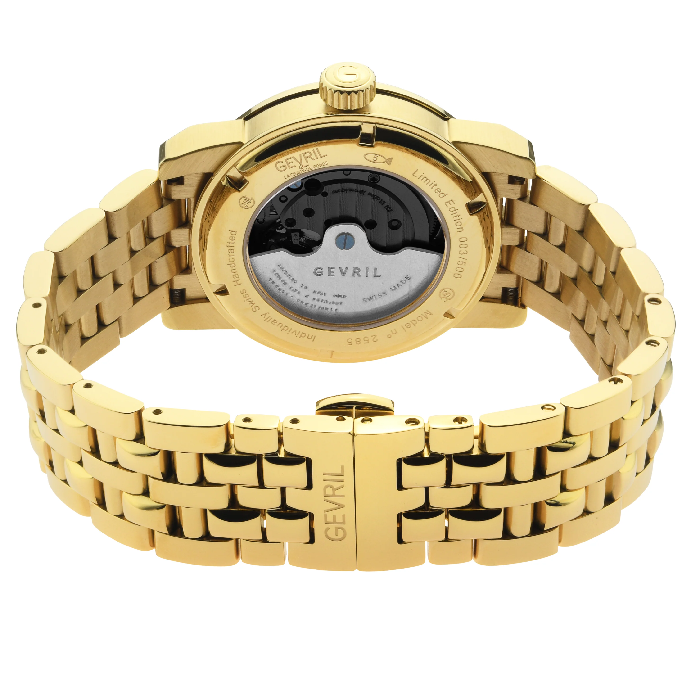 Madison Gevril Madison Sellita SW200 Watch exhibition caseback gold | Silver Dial - Image 2