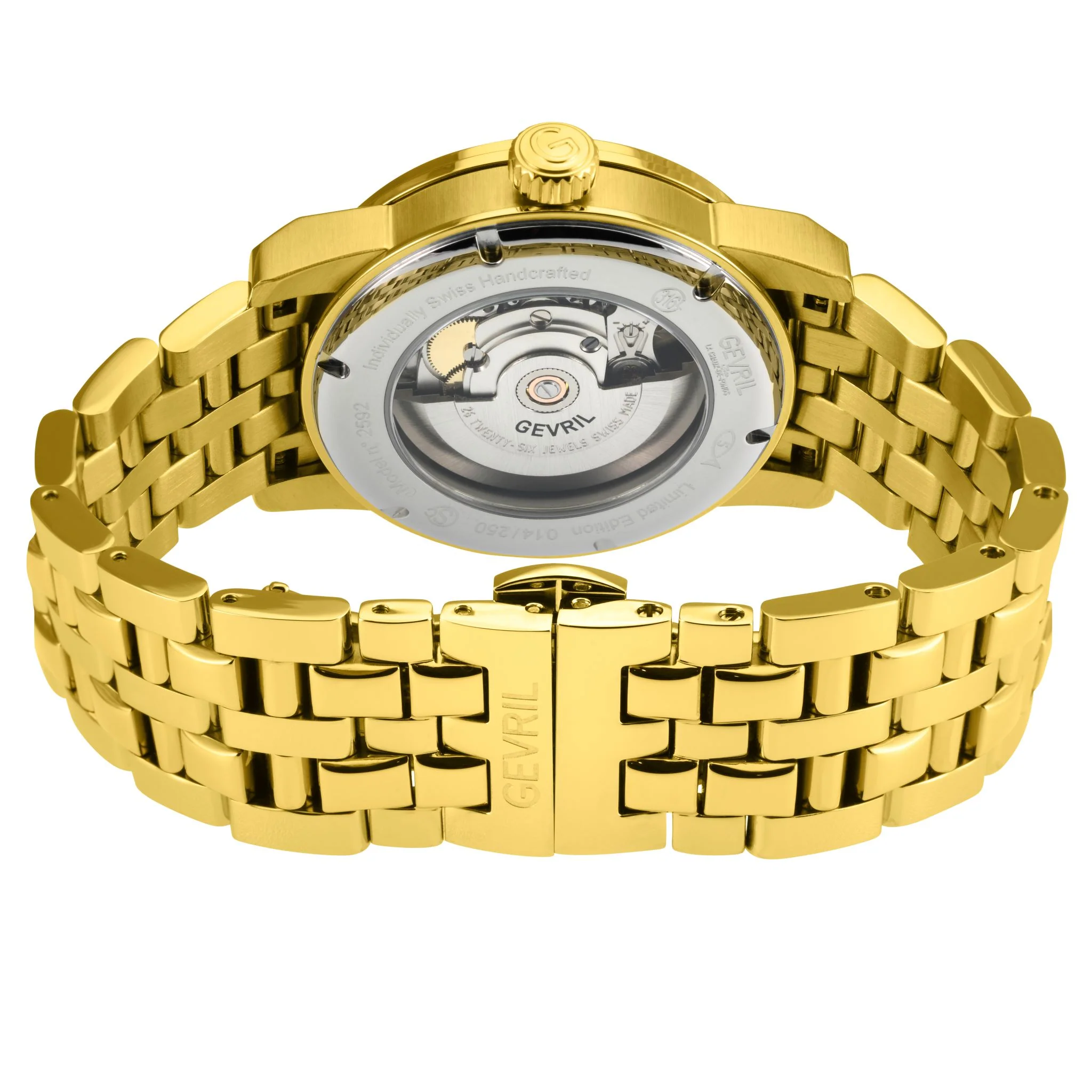 Madison Swiss Made Automatic Moon Phase, IP Gold Case, White Dial. | White Dial - Image 3