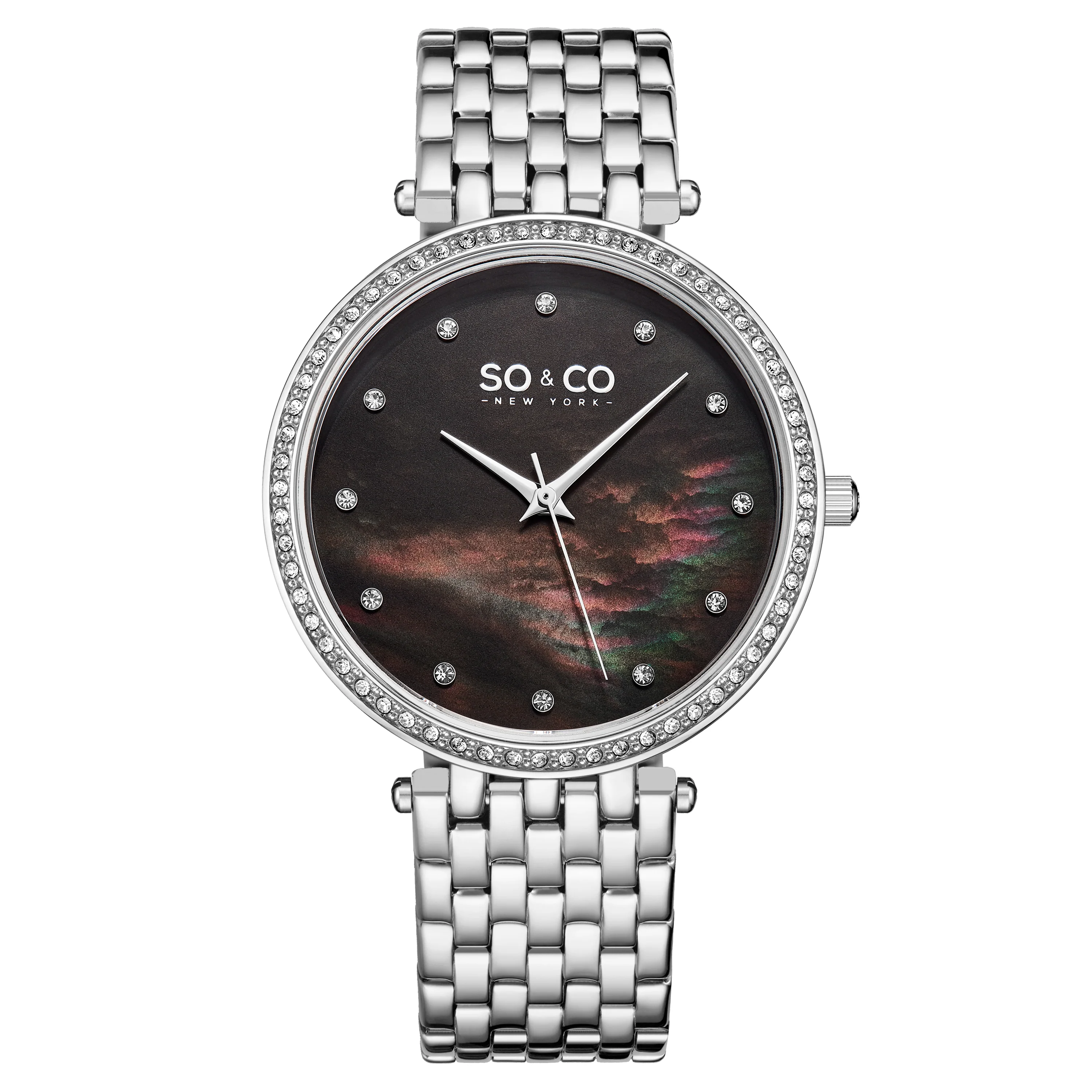 Madison 5334 Black Mother-of-pearl/ Silver Bracelet | Mother of Pearl Dial - Image 2