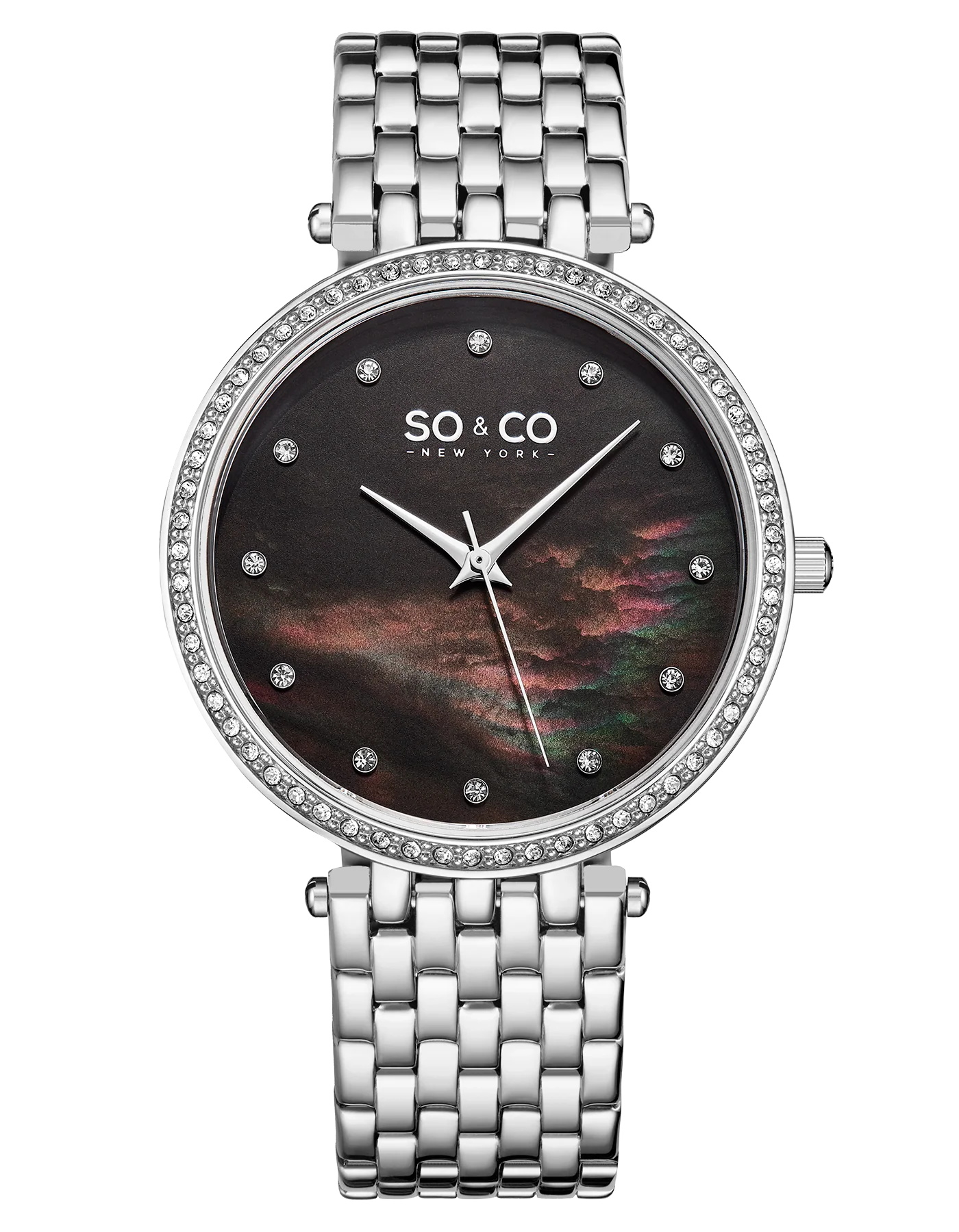 Madison 5334 Black Mother-of-pearl/ Silver Bracelet | Mother of Pearl Dial - Image 3
