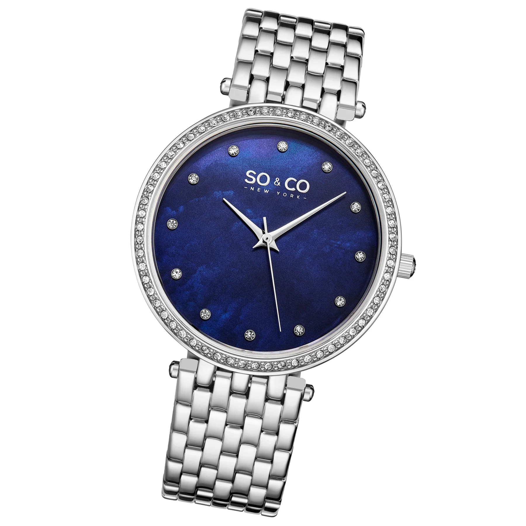 Madison 5334 Blue Mother-of-pearl/ Silver Bracelet | Blue Mother of Pearl Dial