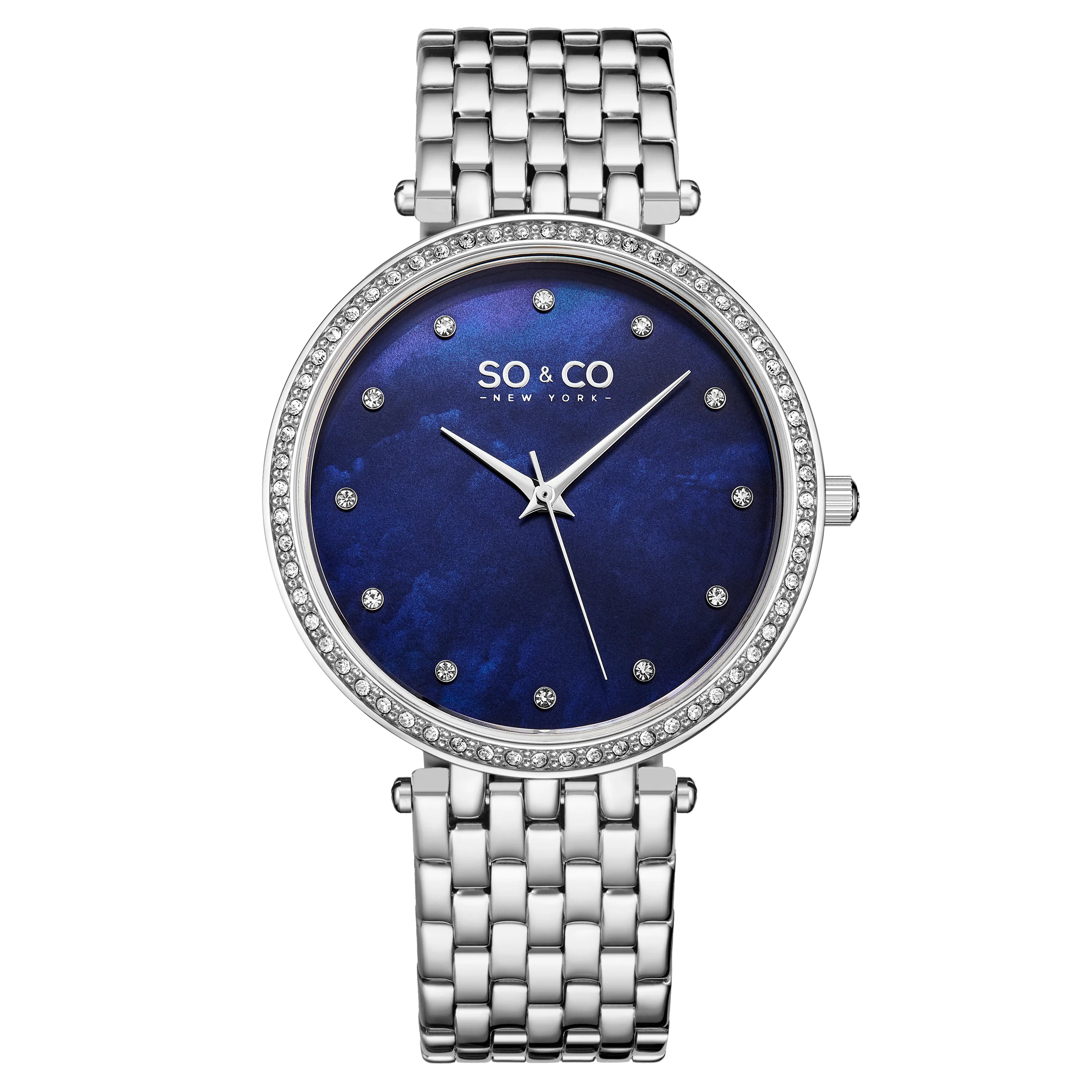 Madison 5334 Blue Mother-of-pearl/ Silver Bracelet | Blue Mother of Pearl Dial - Image 2