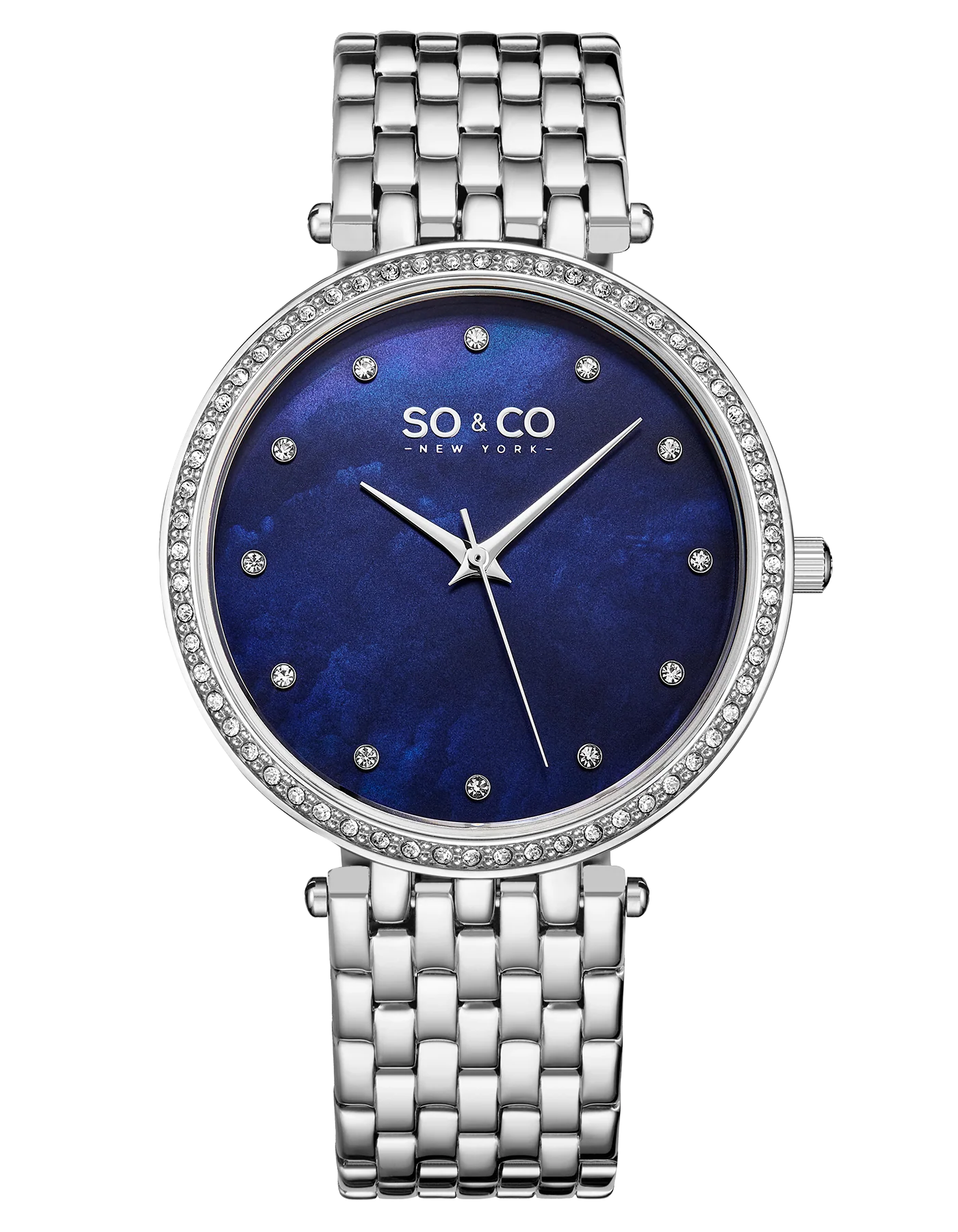 Madison 5334 Blue Mother-of-pearl/ Silver Bracelet | Blue Mother of Pearl Dial - Image 3