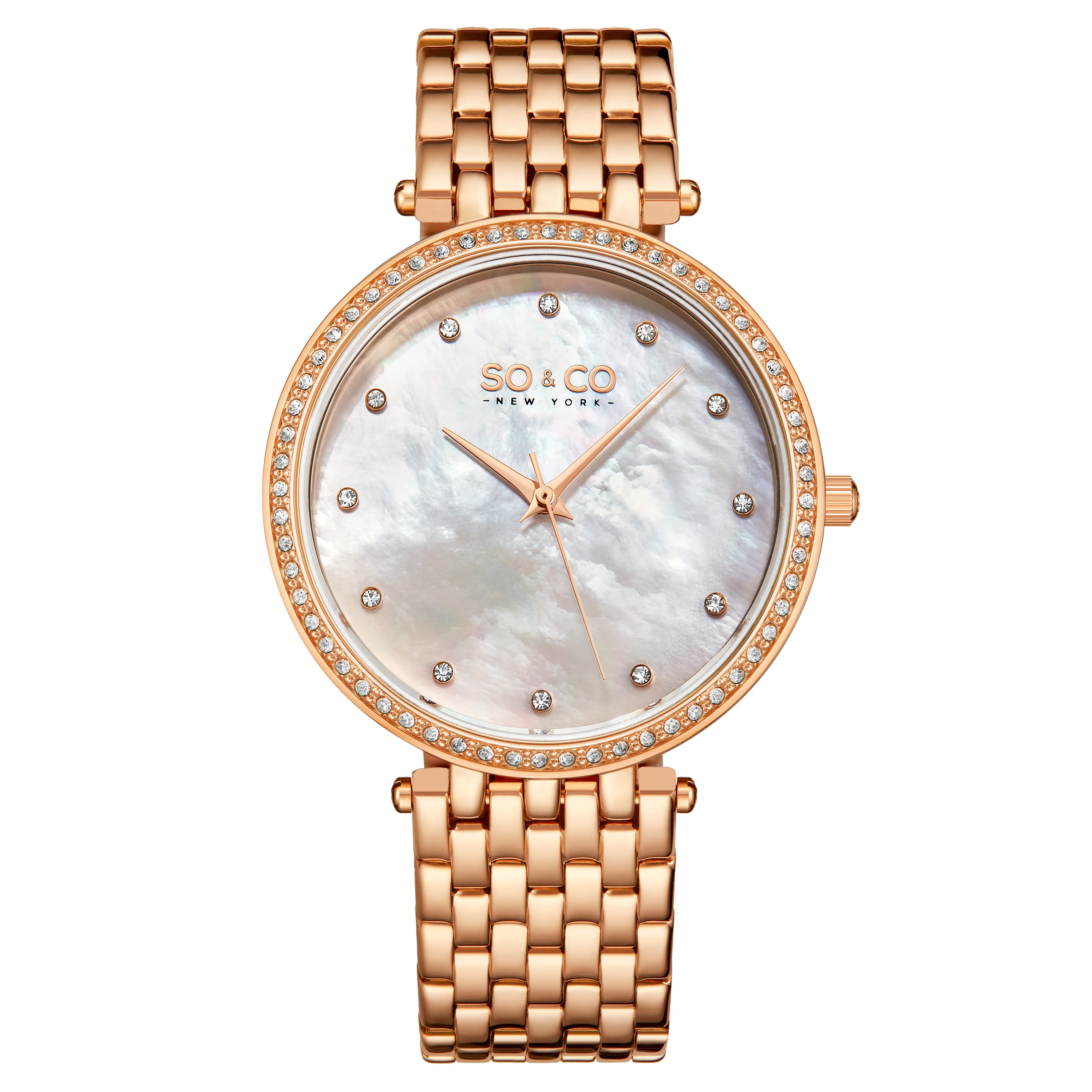 Madison 5334 Silver Mother-of-pearl/ Rose/Gold Toned Bracelet | Mother of Peal Dial - Image 2