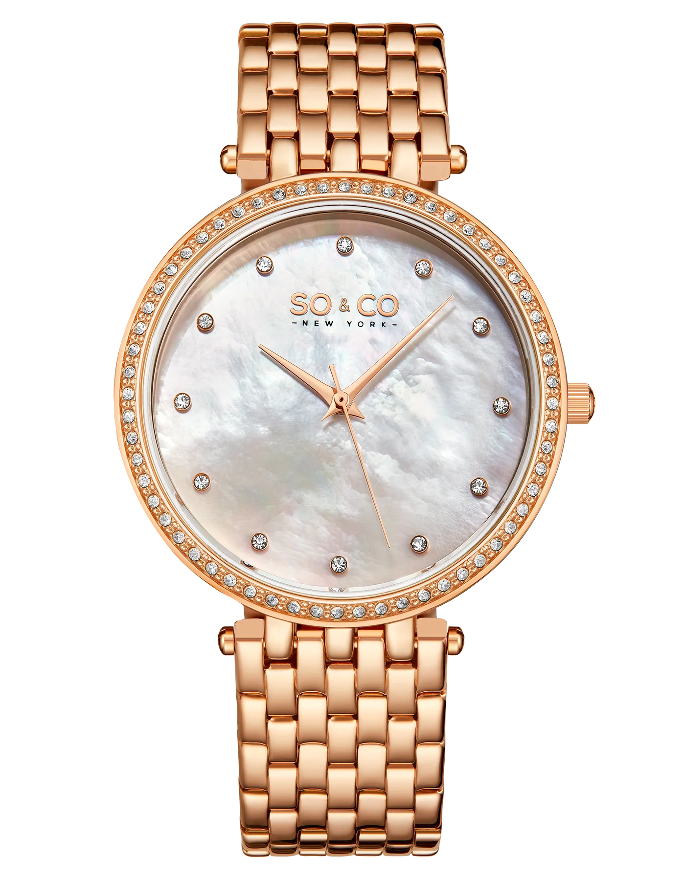 Madison 5334 Silver Mother-of-pearl/ Rose/Gold Toned Bracelet | Mother of Peal Dial - Image 3