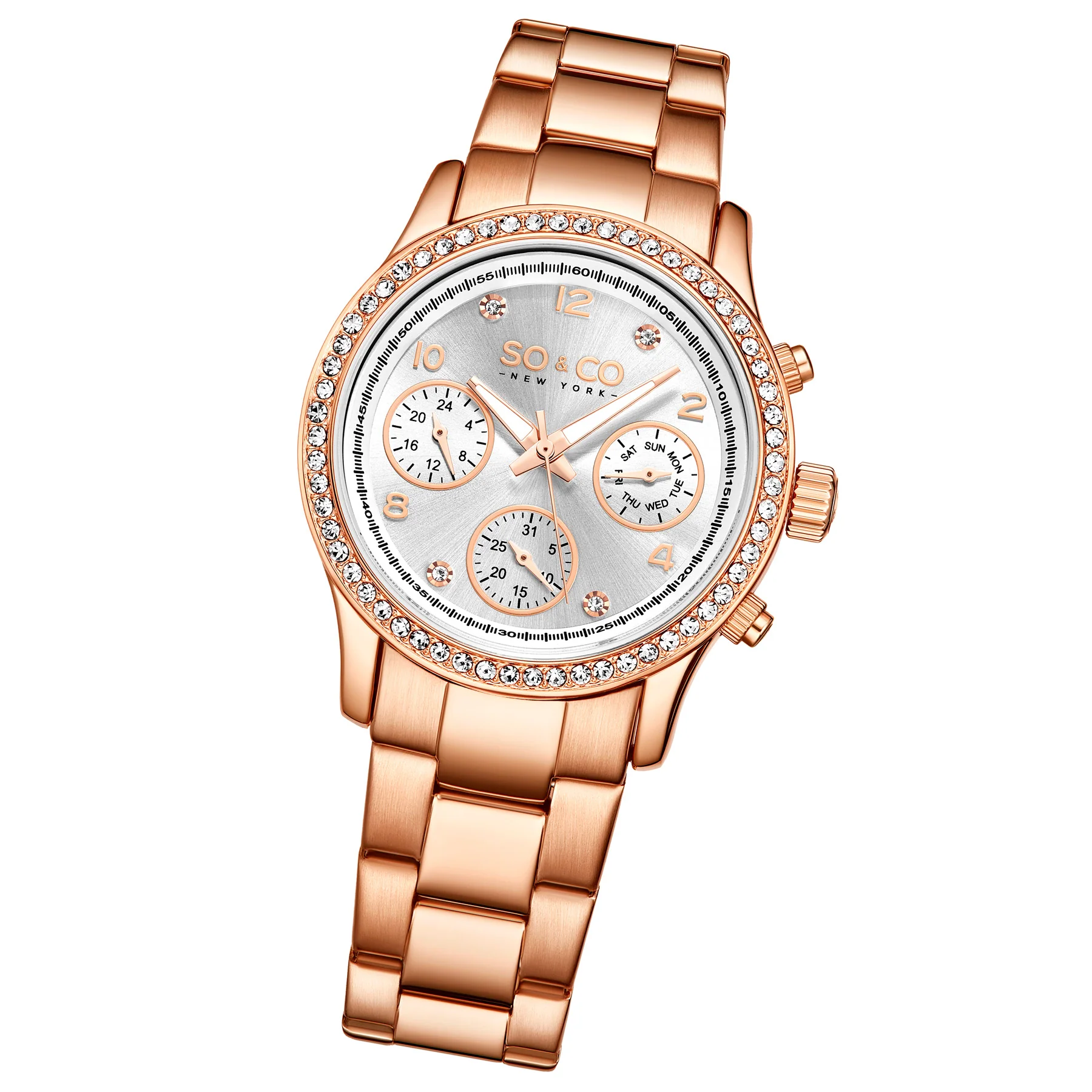 Madison-5567.4 Rose Gold/Stainless Steel | Silver Dial - Image 2