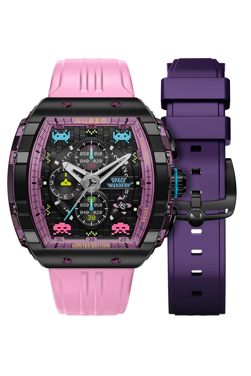Magellan Chronograph Space Invaders Limited Edition Black / Rubber | Black Dial