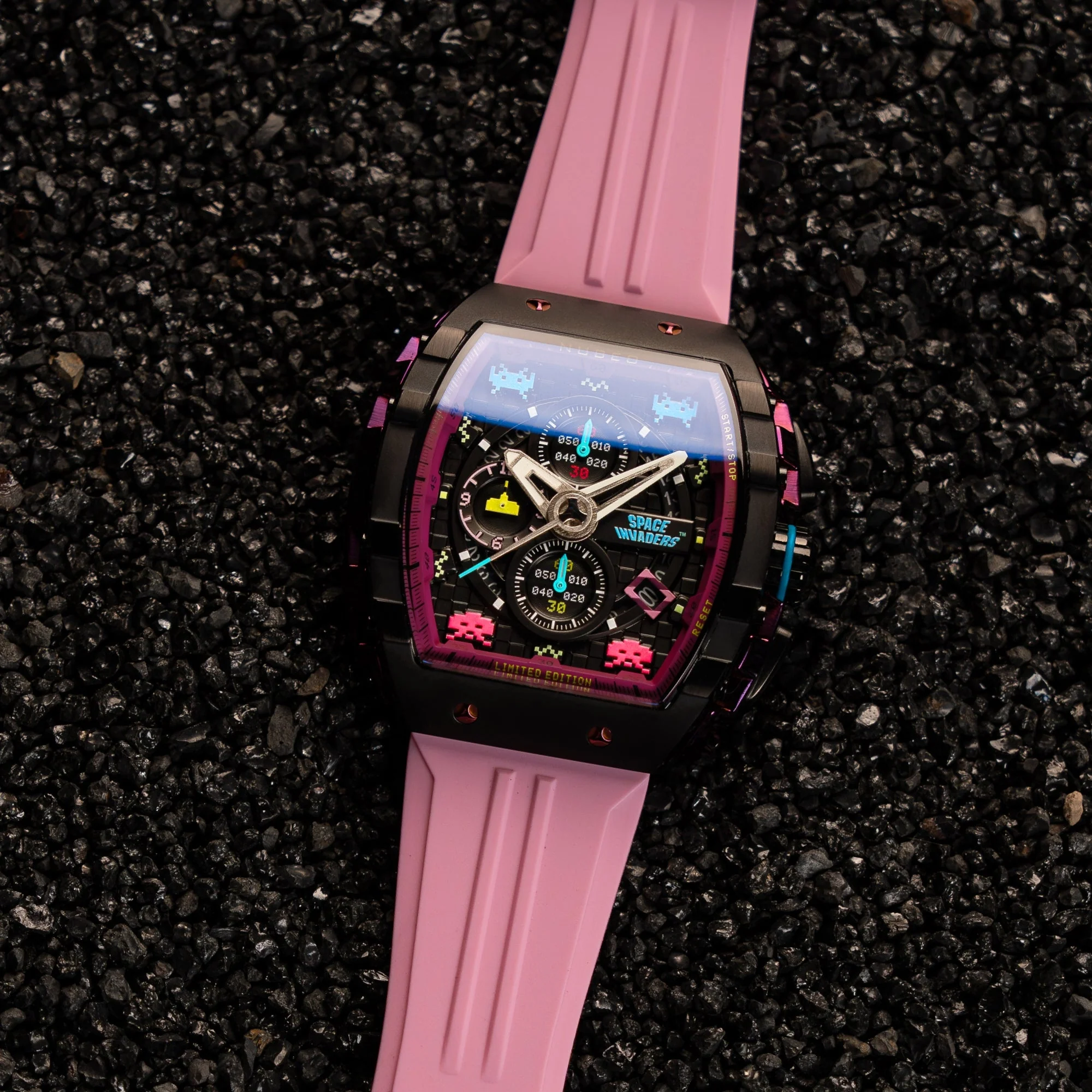 Magellan Chronograph Space Invaders Limited Edition Black / Rubber | Black Dial - Image 2