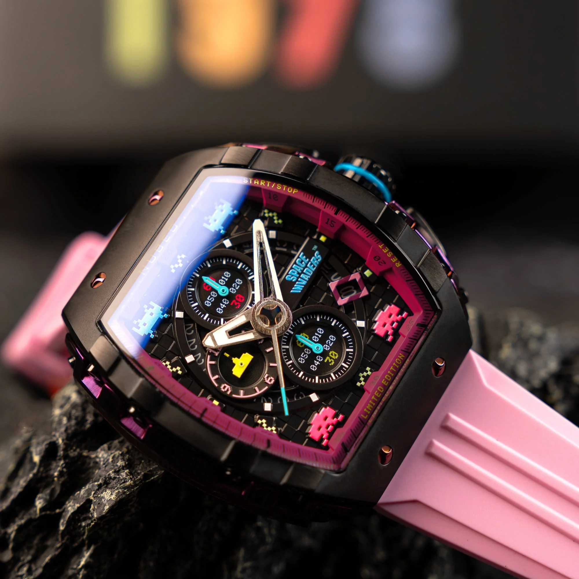 Magellan Chronograph Space Invaders Limited Edition Black / Rubber | Black Dial - Image 4