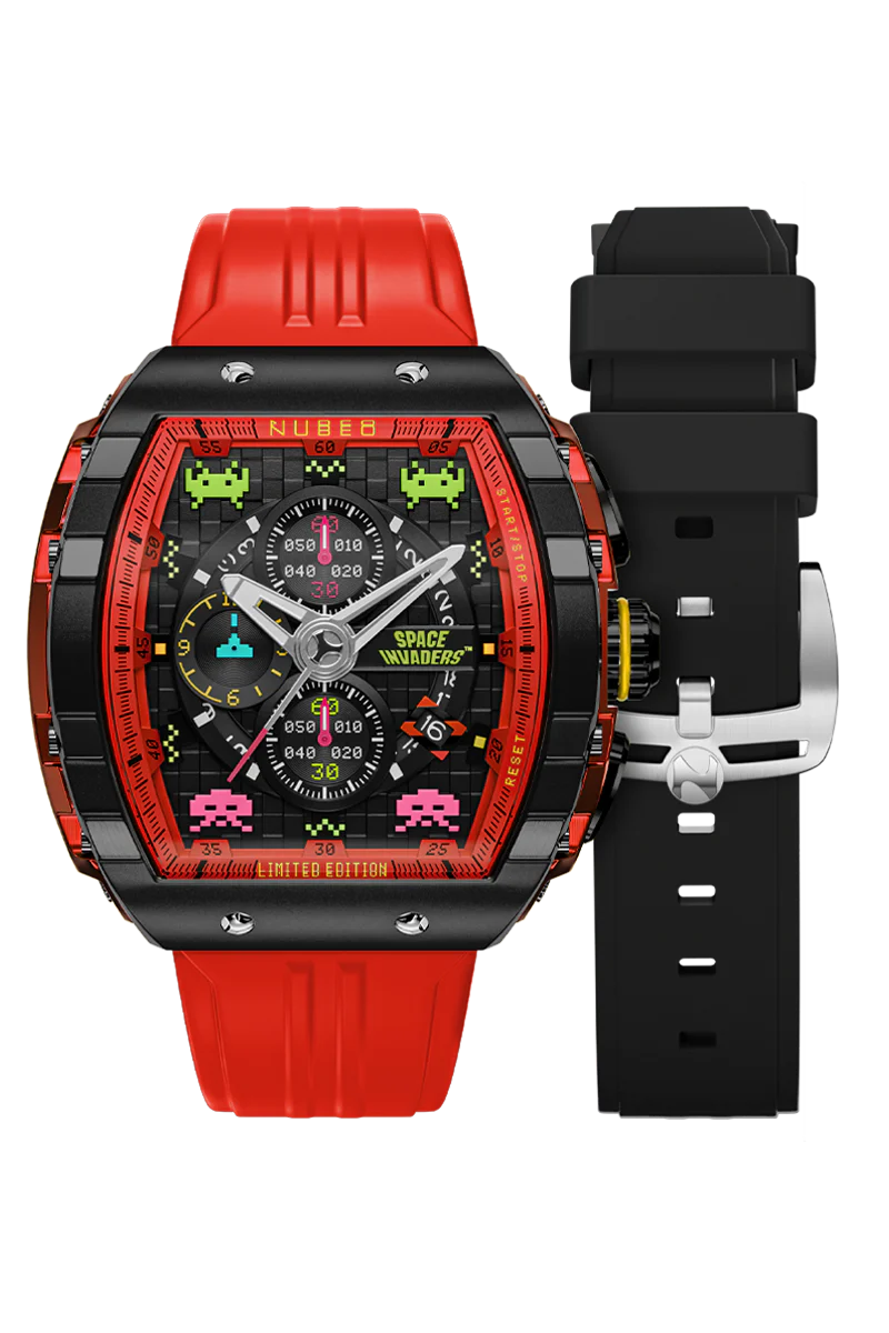 Magellan Chronograph Space Invaders Limited Edition Black / Rubber | Black Dial