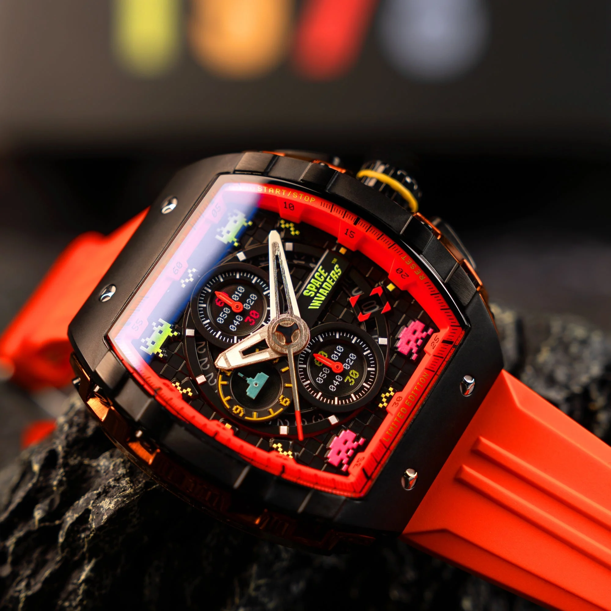 Magellan Chronograph Space Invaders Limited Edition Black / Rubber | Black Dial - Image 4