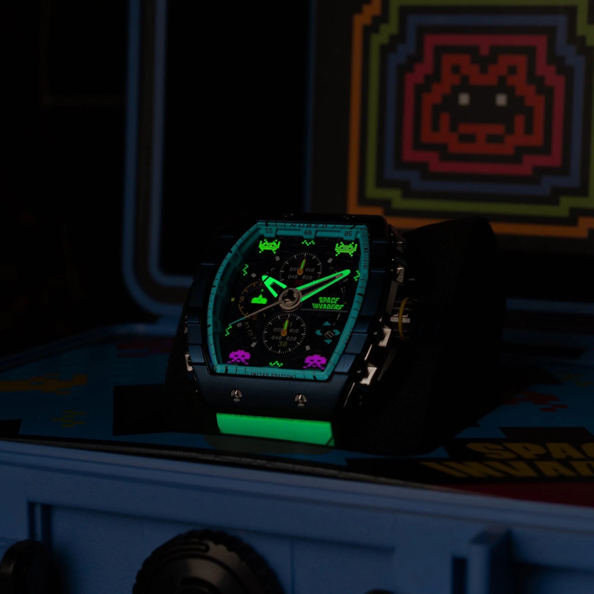 Magellan Chronograph Space Invaders Limited Edition Blue / Rubber | Blue Dial - Image 3